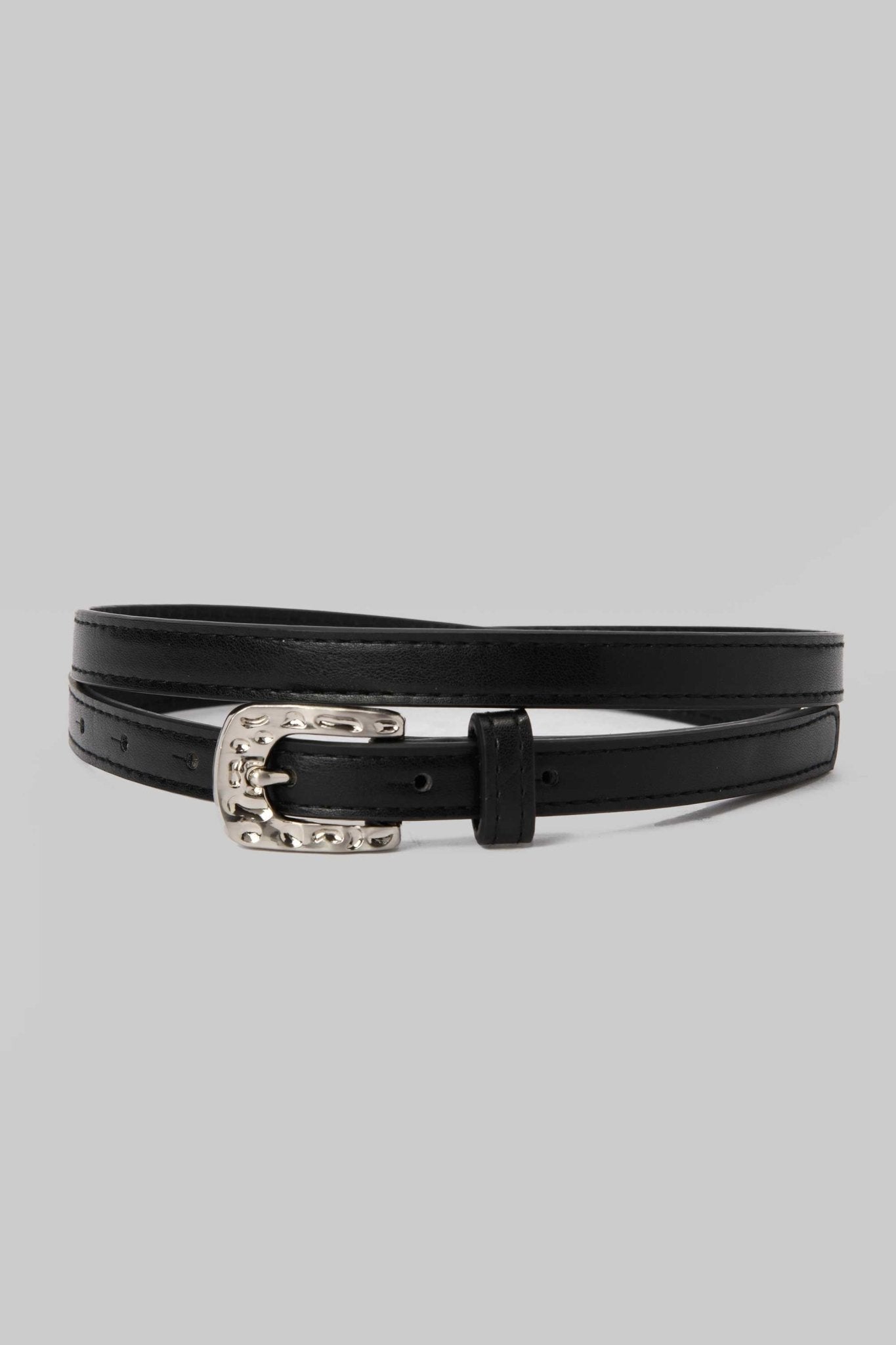 Belt | Black with Silver Western Buckle Belt CZBELT - Cizaro Jeans