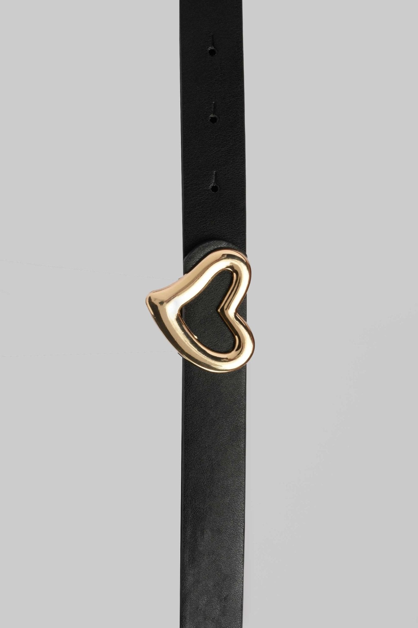 Belt | Black Heart-Shaped Gold Buckle Belt CZBELT - Cizaro Jeans