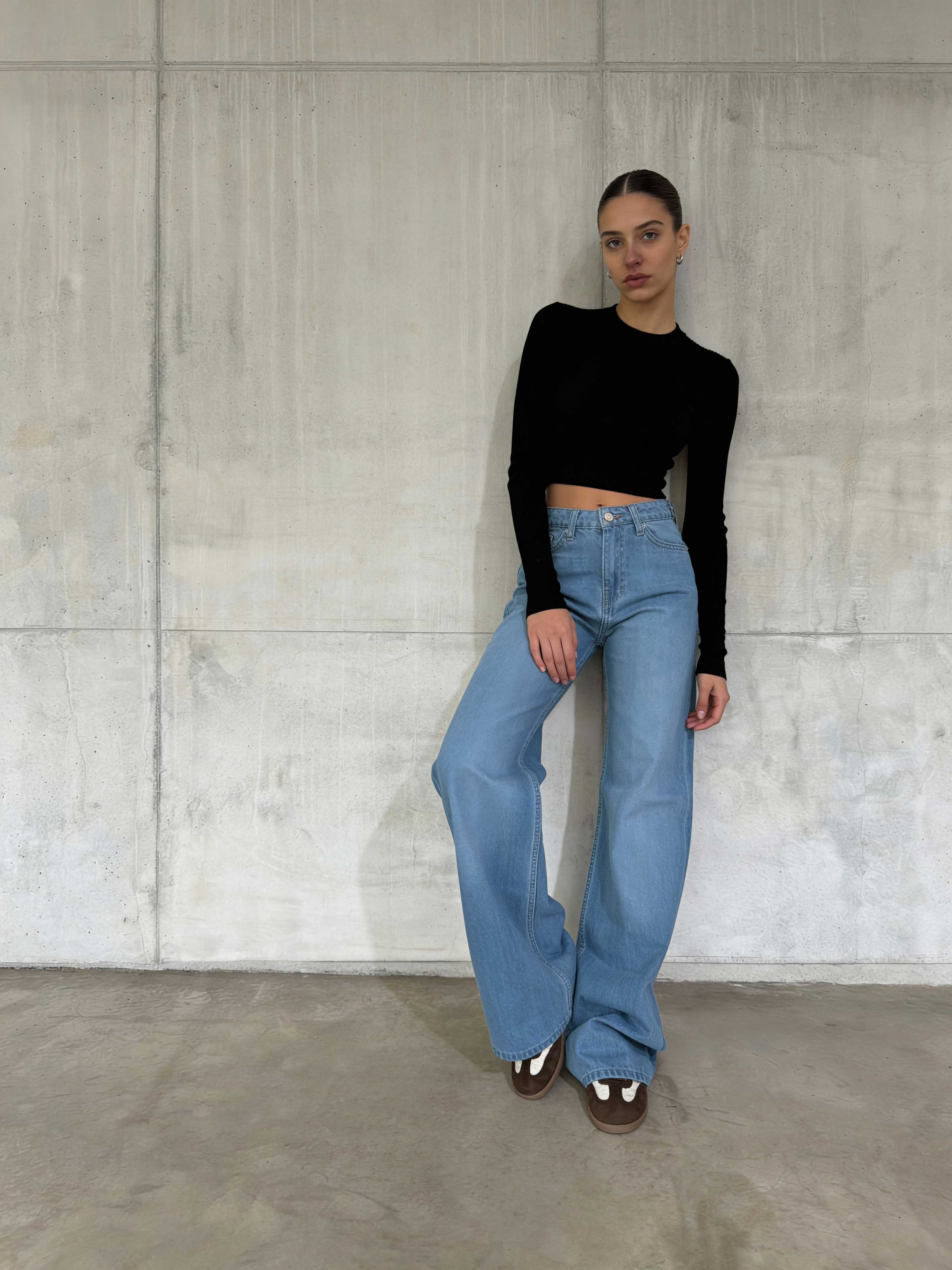 Straight ā Mid-Rise Powder Blue Jeans straight CIZARO - Cizaro Jeans