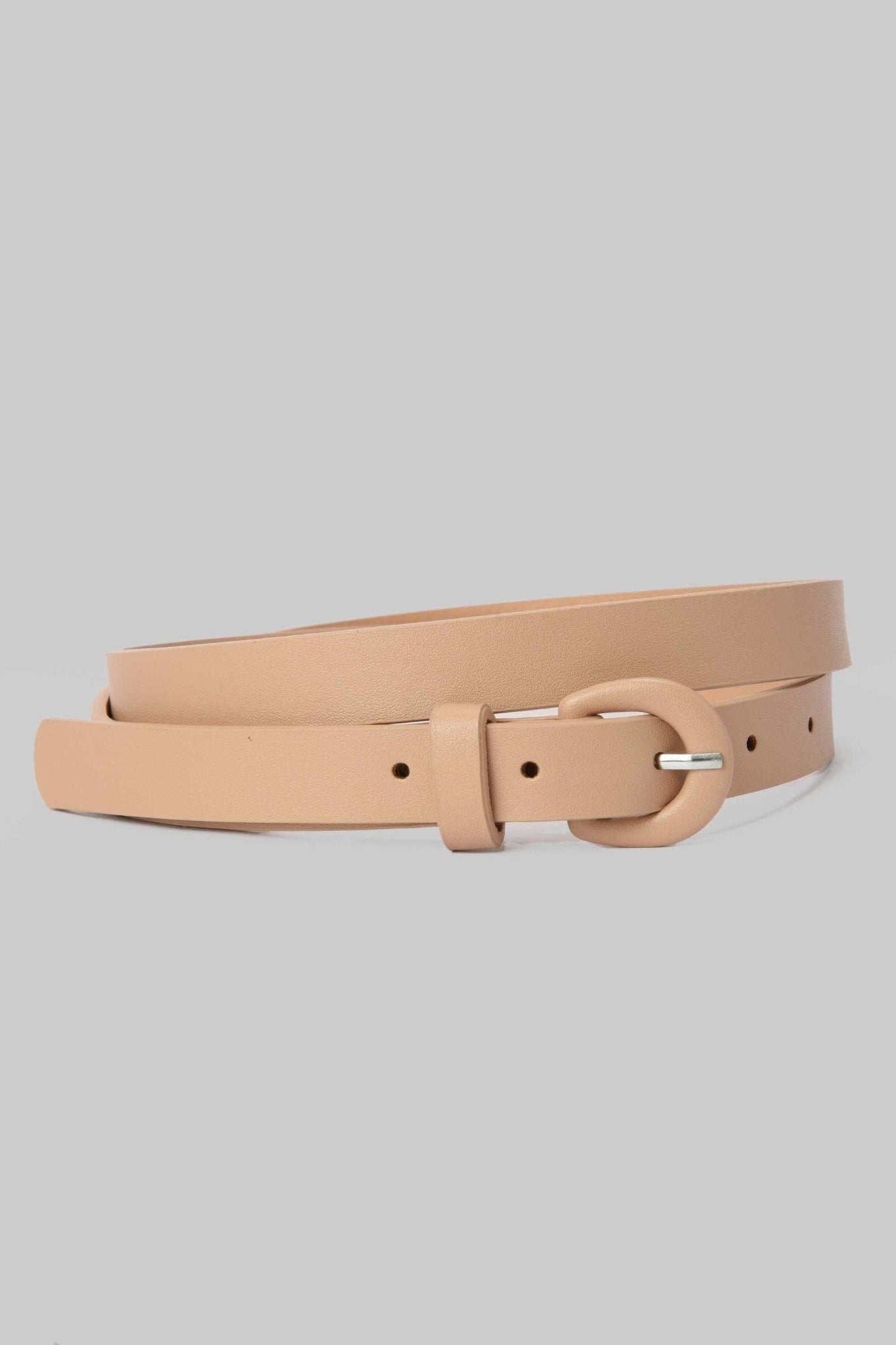 Belt | Nude Thick Minimal Round-Buckle Belt Belt CZBELT - Cizaro Jeans