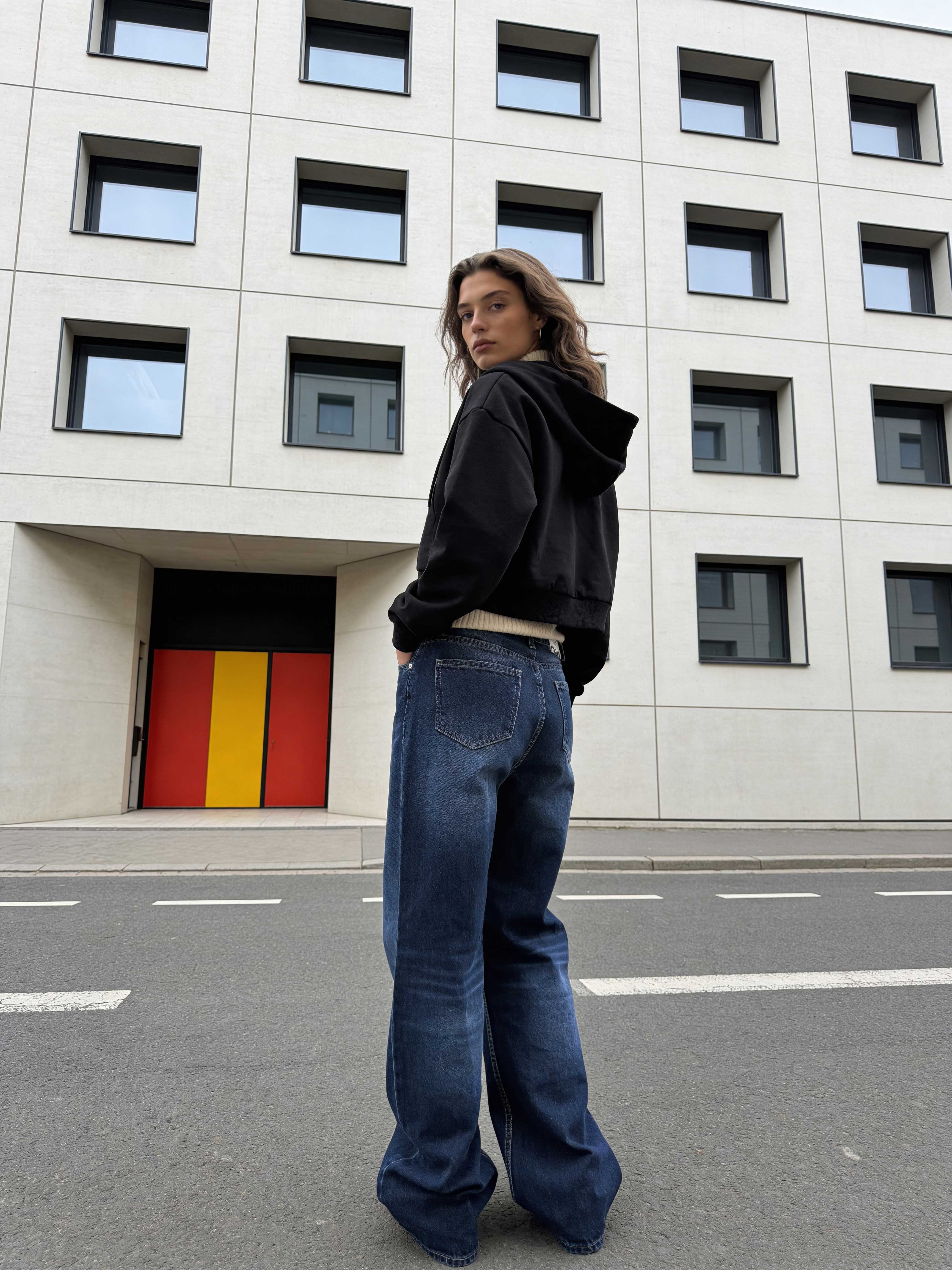 Baggy High-Waist Flex Waist Deep Ocean Blue Jeans Baggy CIZARO - Cizaro Jeans