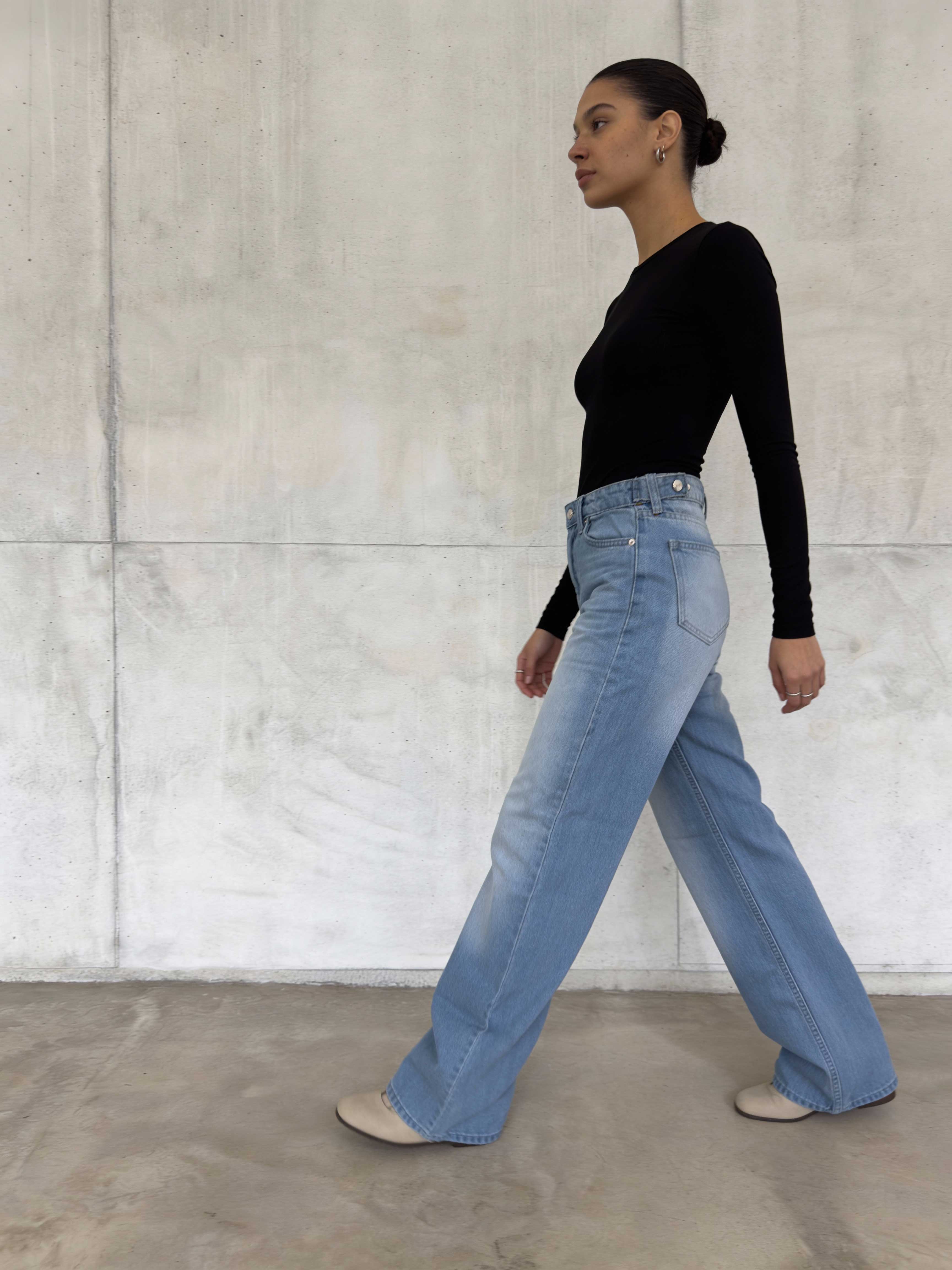 Baggy – High-Waist Flex Waist Bright Blue Jeans baggy CIZARO - Cizaro Jeans