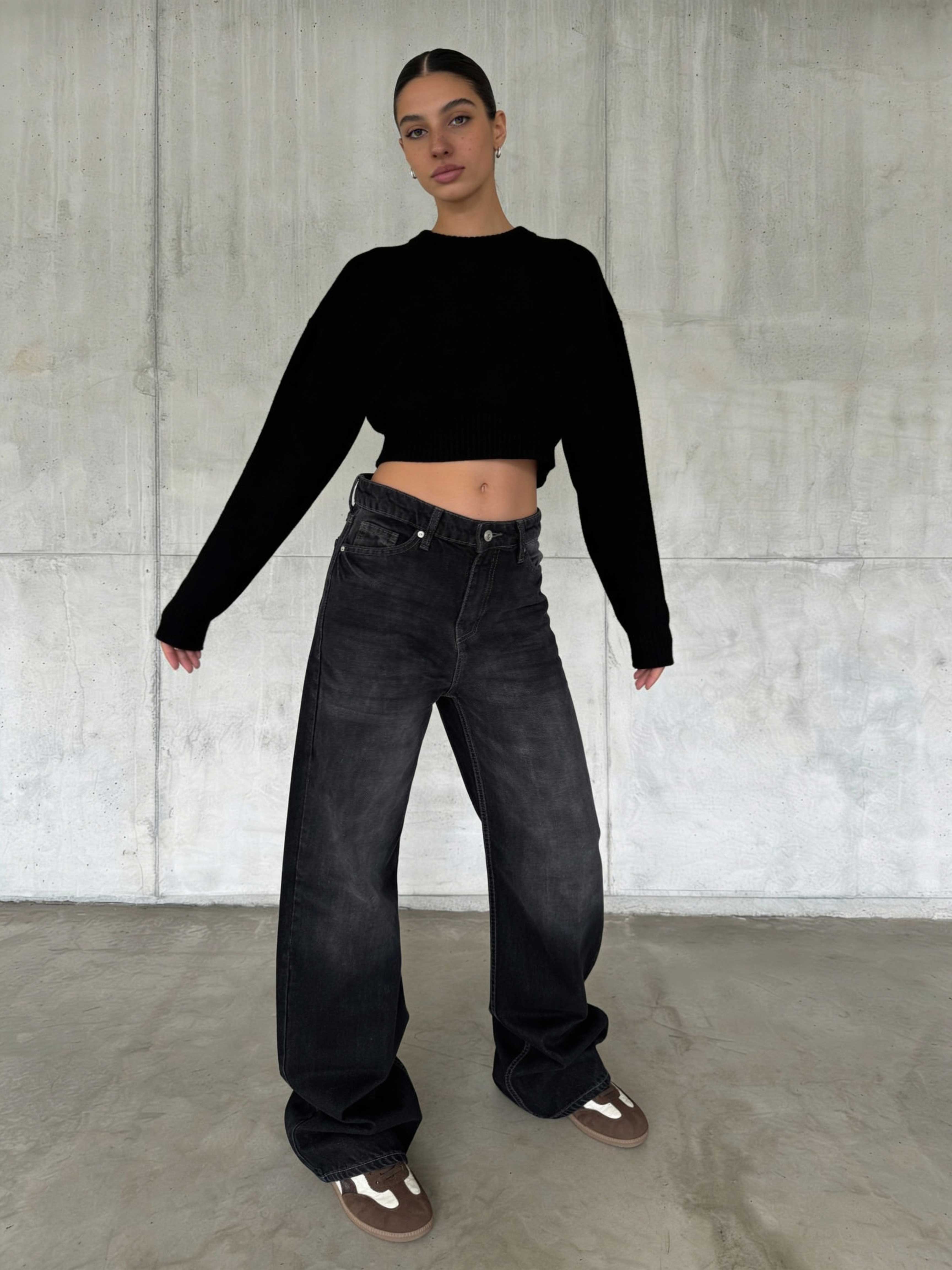 Skater – High-Waist Deep Vintage Green Jeans