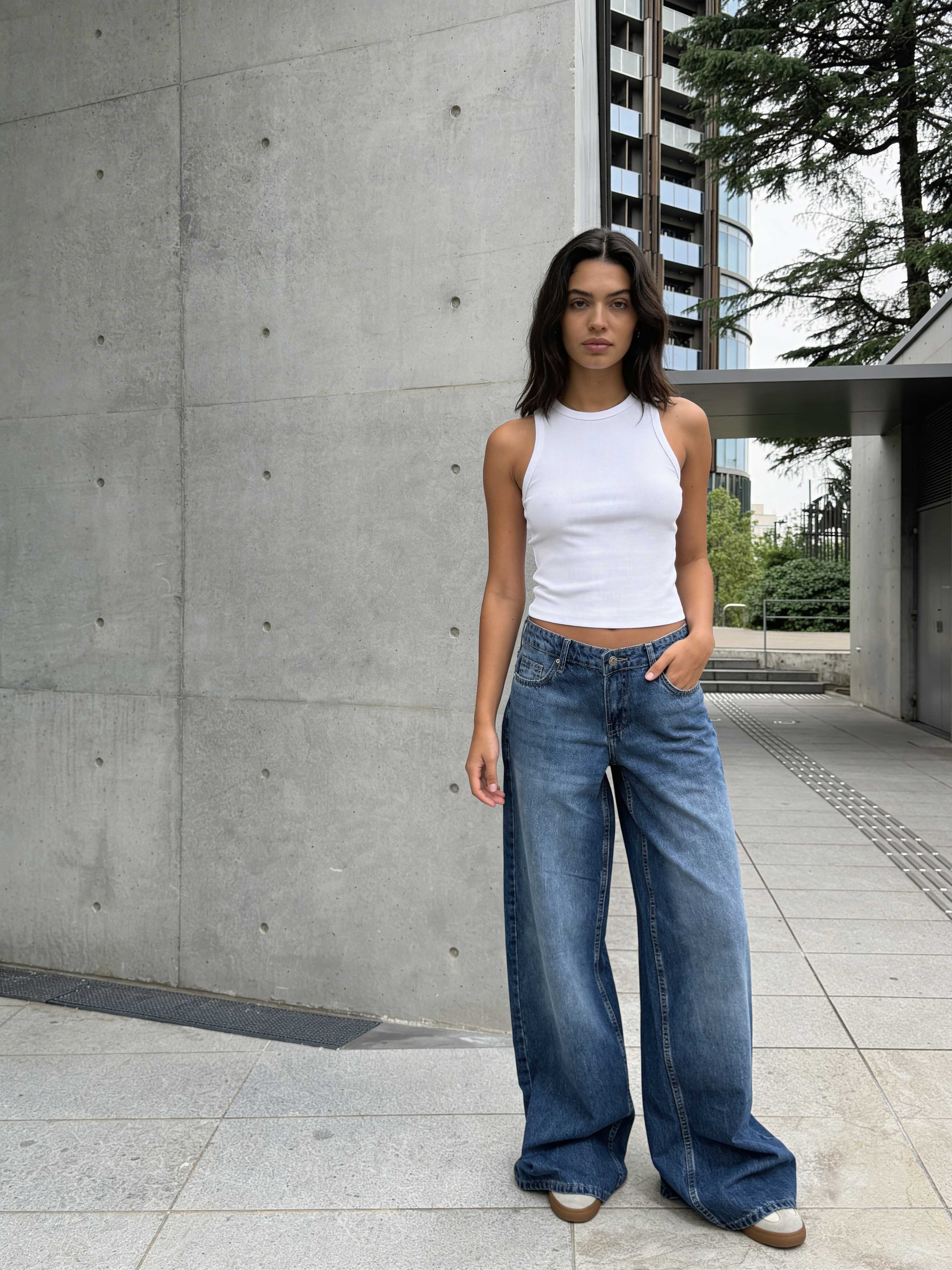 Super Baggy - Mid Waist Rich Denim Blue Jeans Baggy CIZARO - Cizaro Jeans