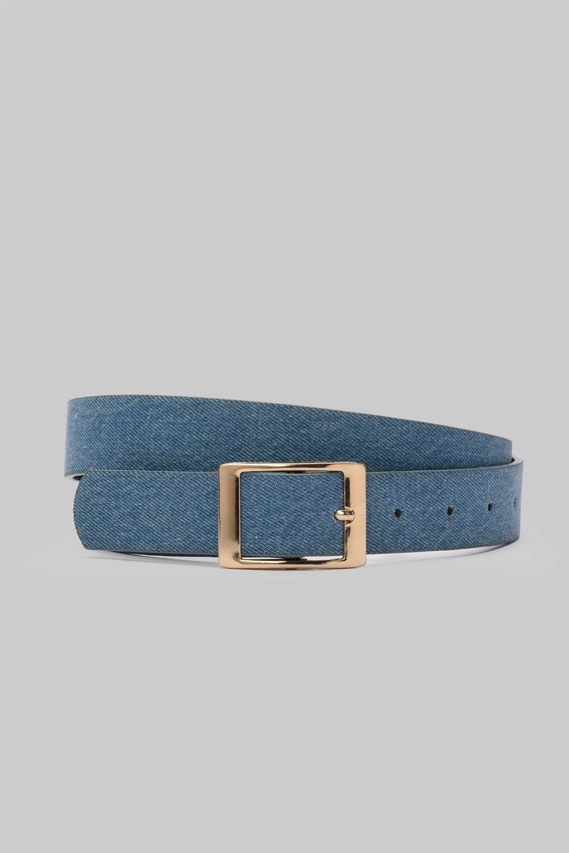 Vintage Denim Square Gold Buckle belt CIZARO - Cizaro Jeans