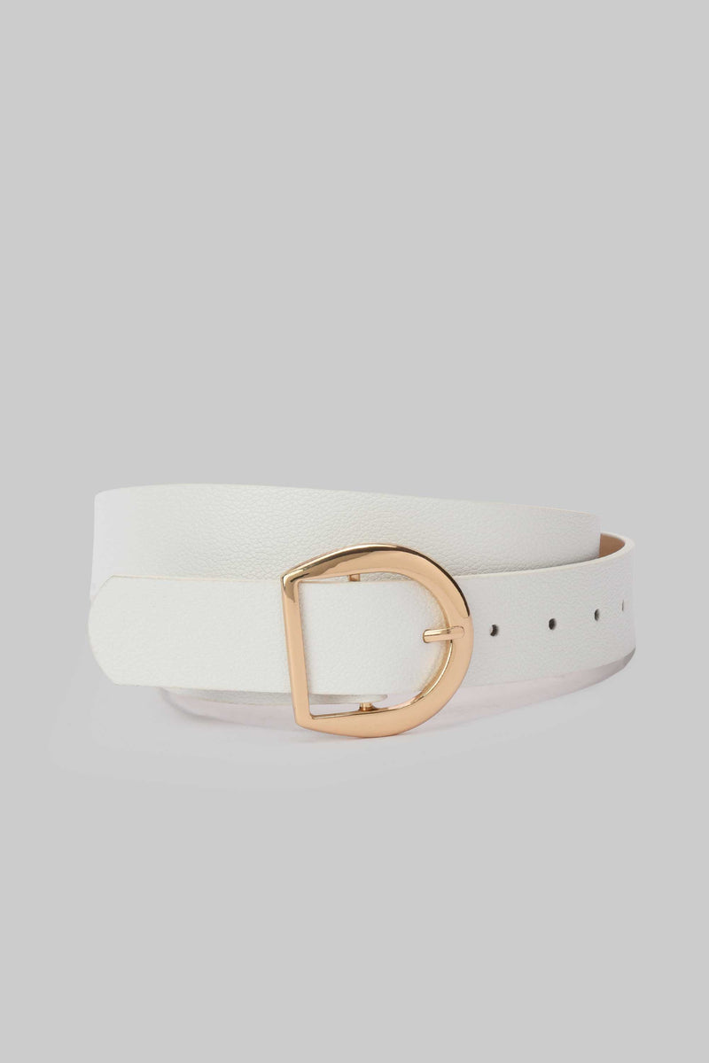 White D Buckle Slim Belt belt CZBELT - Cizaro Jeans