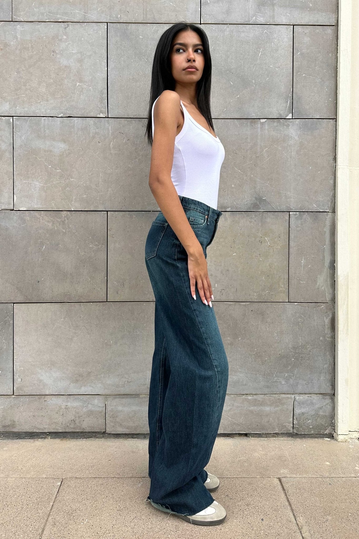 Super Baggy - High-Waist Deep Vintage Blue Jeans Super Baggy CIZARO - Cizaro Jeans