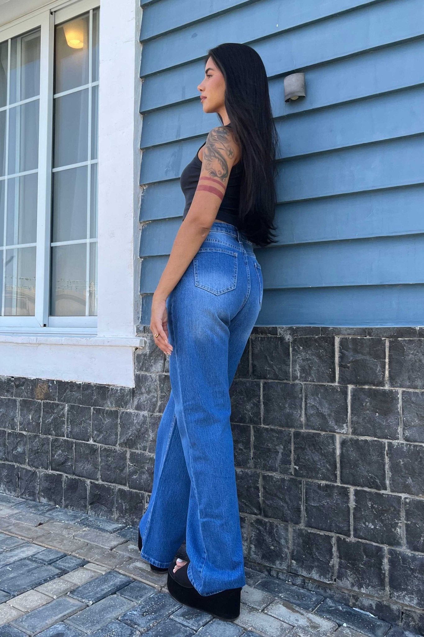 Straight-Leg - High-Waist Coastal blue Straight-Leg CIZARO - Cizaro Jeans