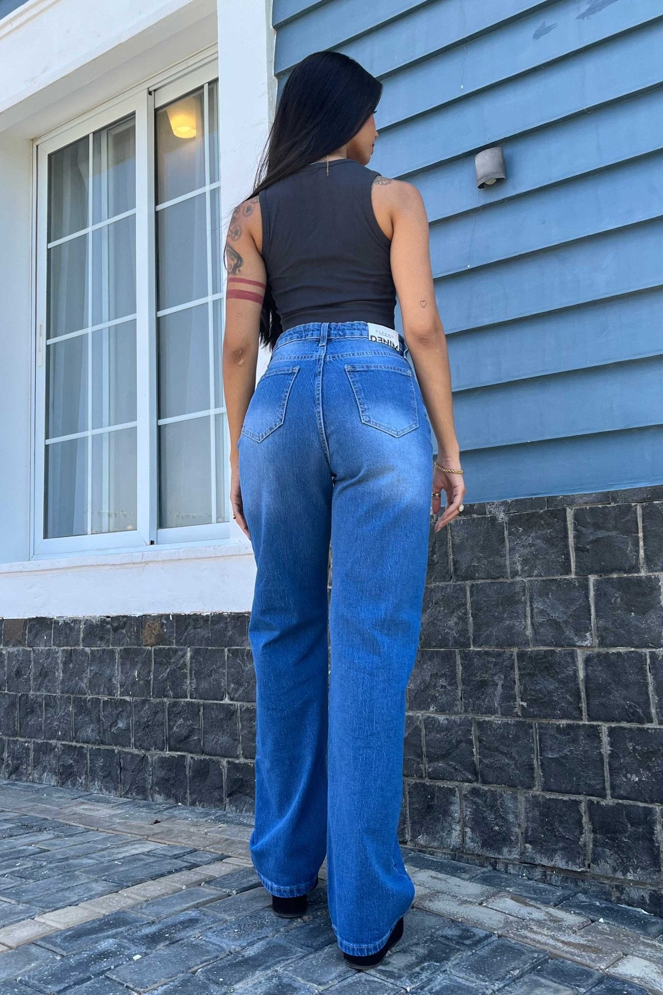 Straight-Leg - High-Waist Coastal blue Straight-Leg CIZARO - Cizaro Jeans