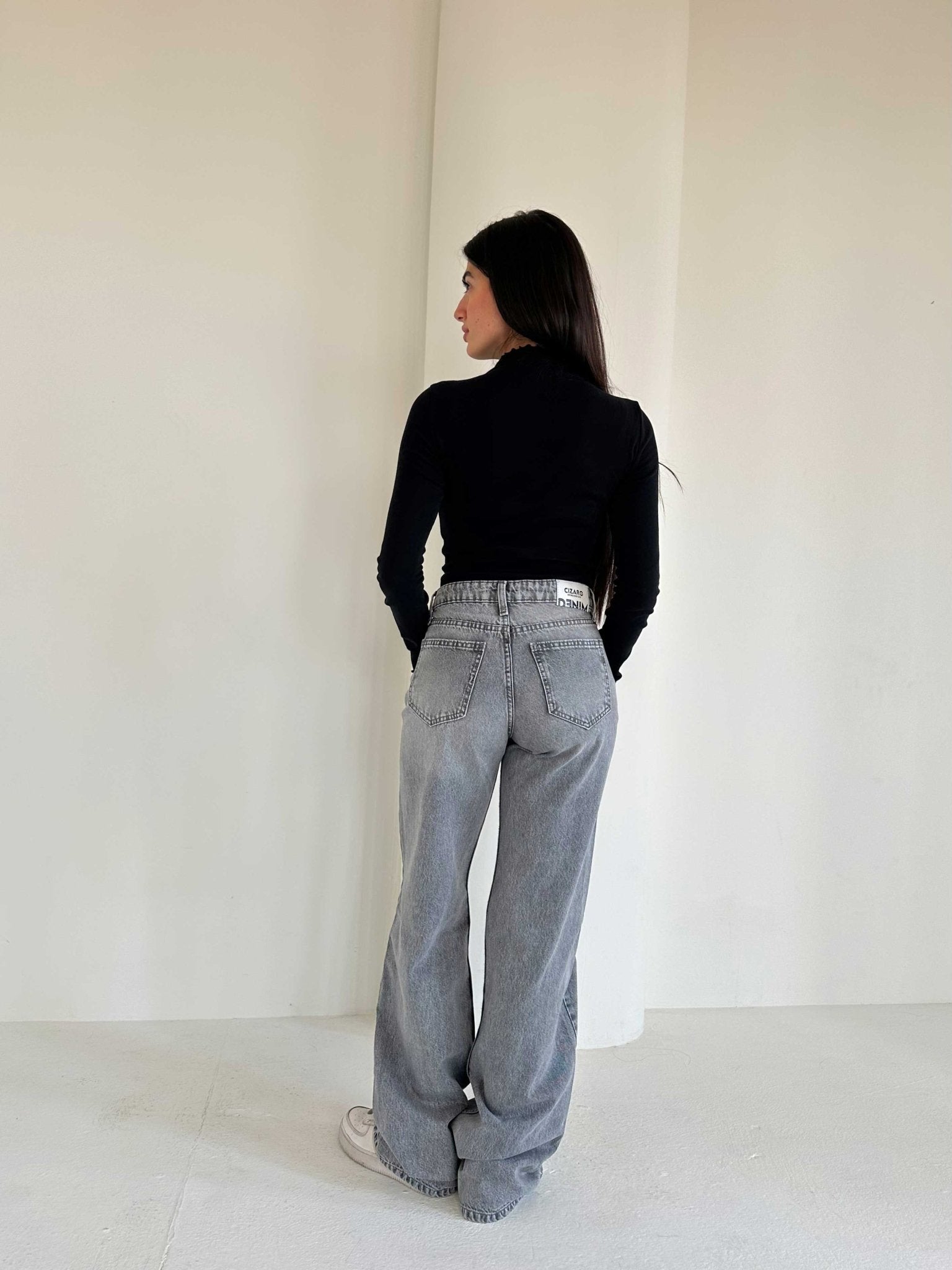 Baggy – Mid Rise Mid Grey Washed Jeans Baggy CIZARO - Cizaro Jeans