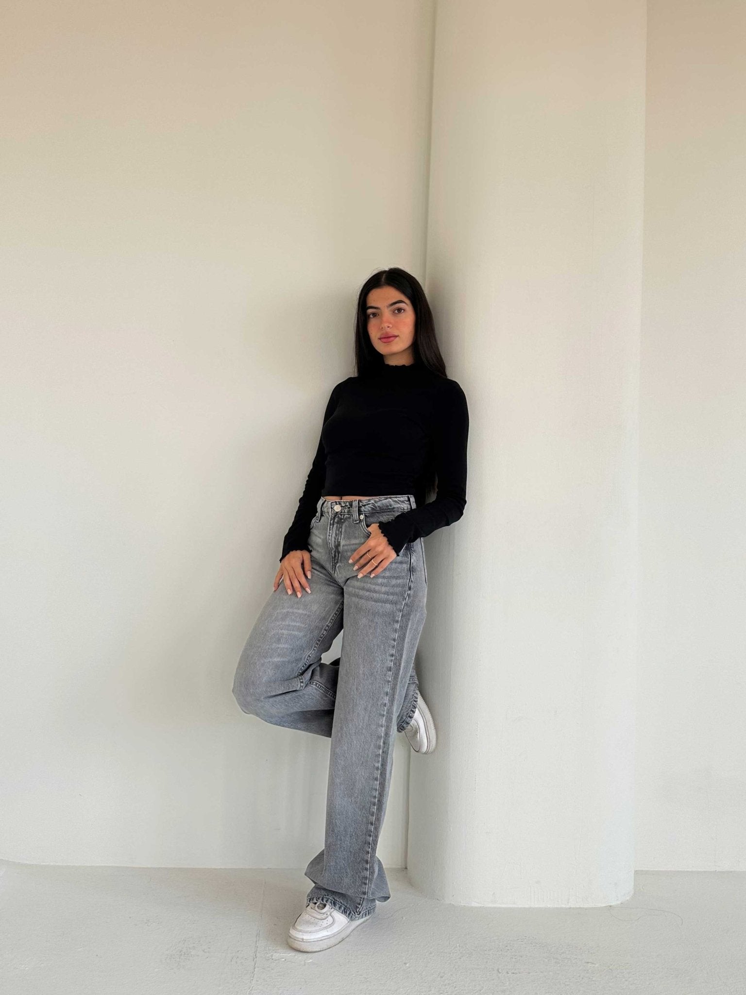 Baggy – Mid Rise Mid Grey Washed Jeans Baggy CIZARO - Cizaro Jeans