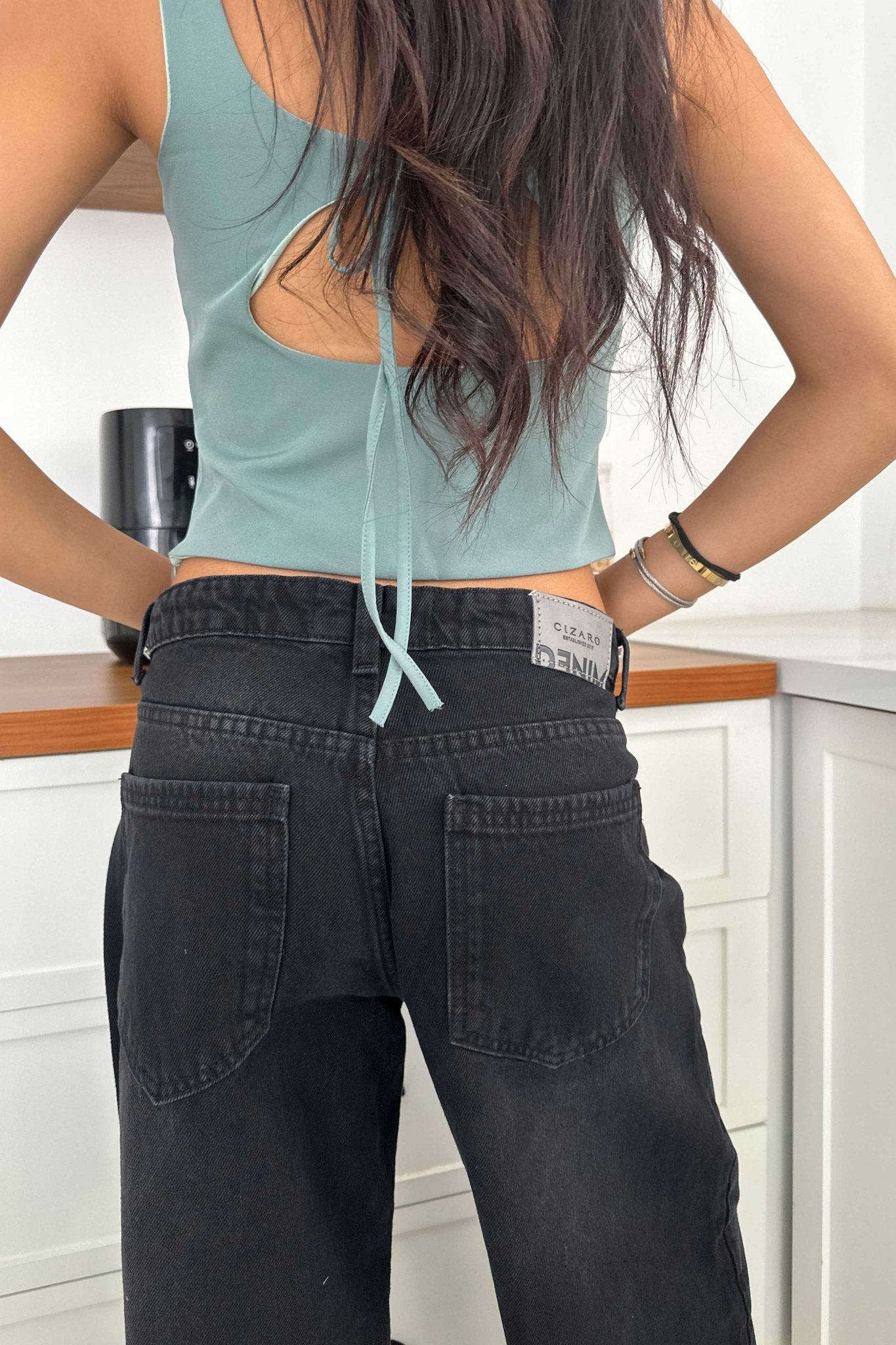 Baggy – Low Waist Washed Black Jeans Baggy CIZARO - Cizaro Jeans