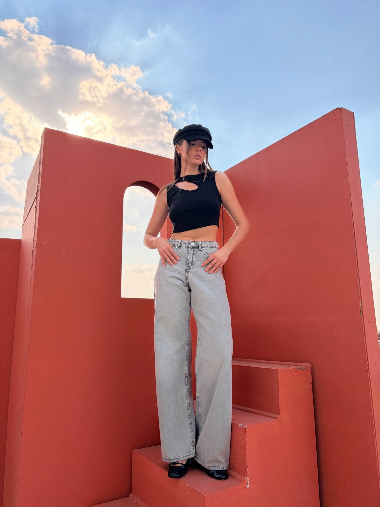 Baggy – Mid Rise Light Acid Grey Jeans Baggy CIZARO - Cizaro Jeans