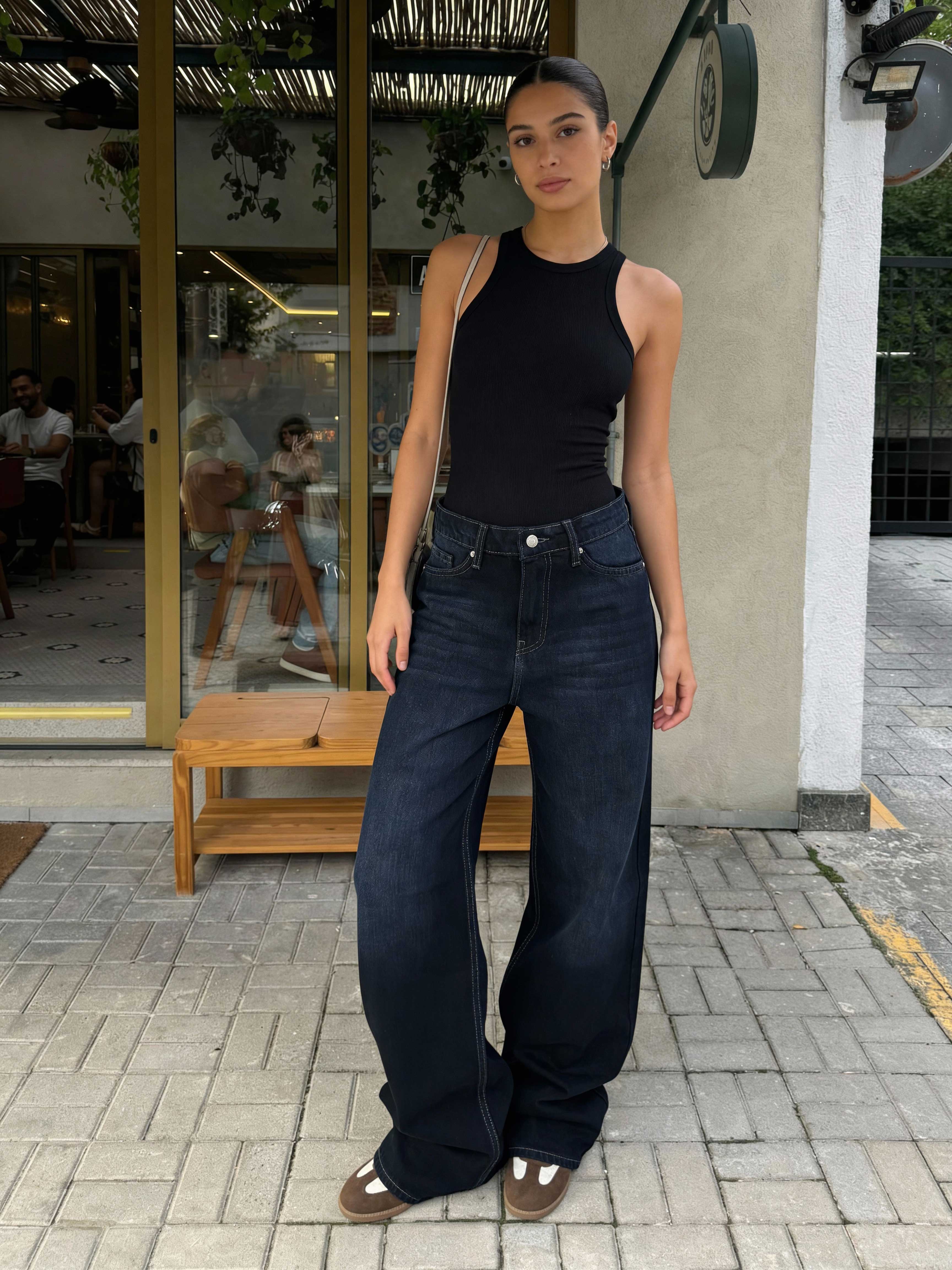 Baggy – High-Waist Deep Ocean Blue Jeans baggy CIZARO - Cizaro Jeans