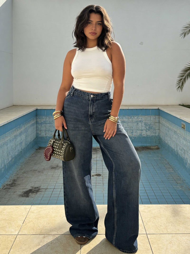 Curvy Fit – Baggy High-Waist Vintage Blue Jeans Baggy CIZARO - Cizaro Jeans
