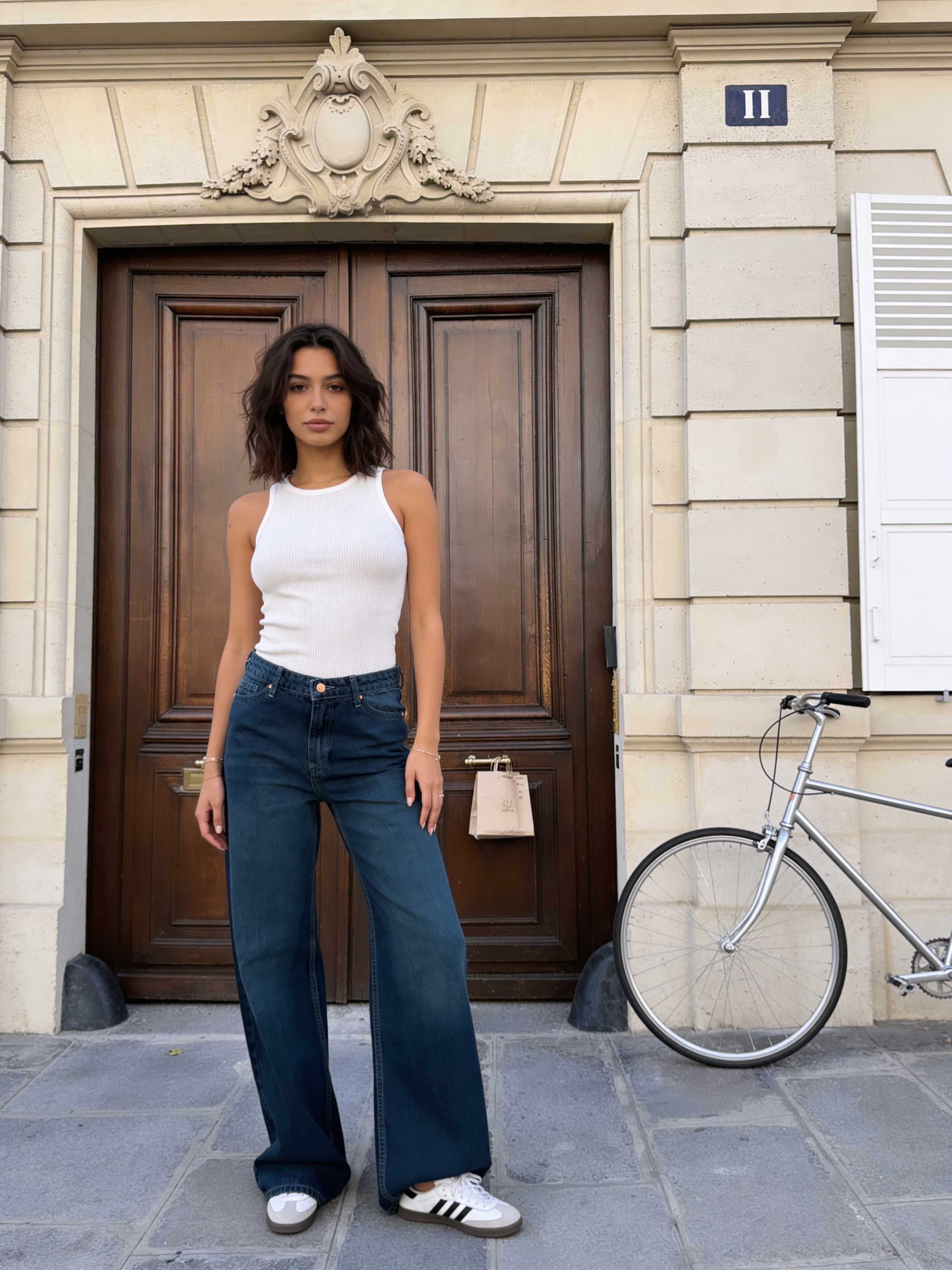 Baggy – High-Waist Flex Waist Deep Vintage Green Jeans Baggy - Flex waist CIZARO - Cizaro Jeans