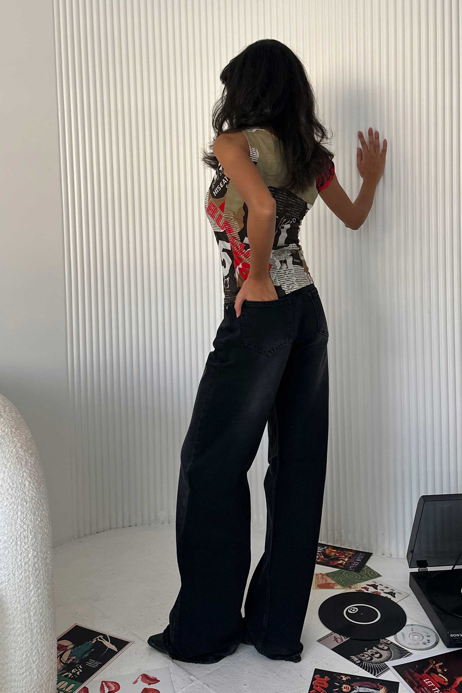 Baggy - Low-Waist Faded Washed Black Jeans baggy CIZARO - Cizaro Jeans