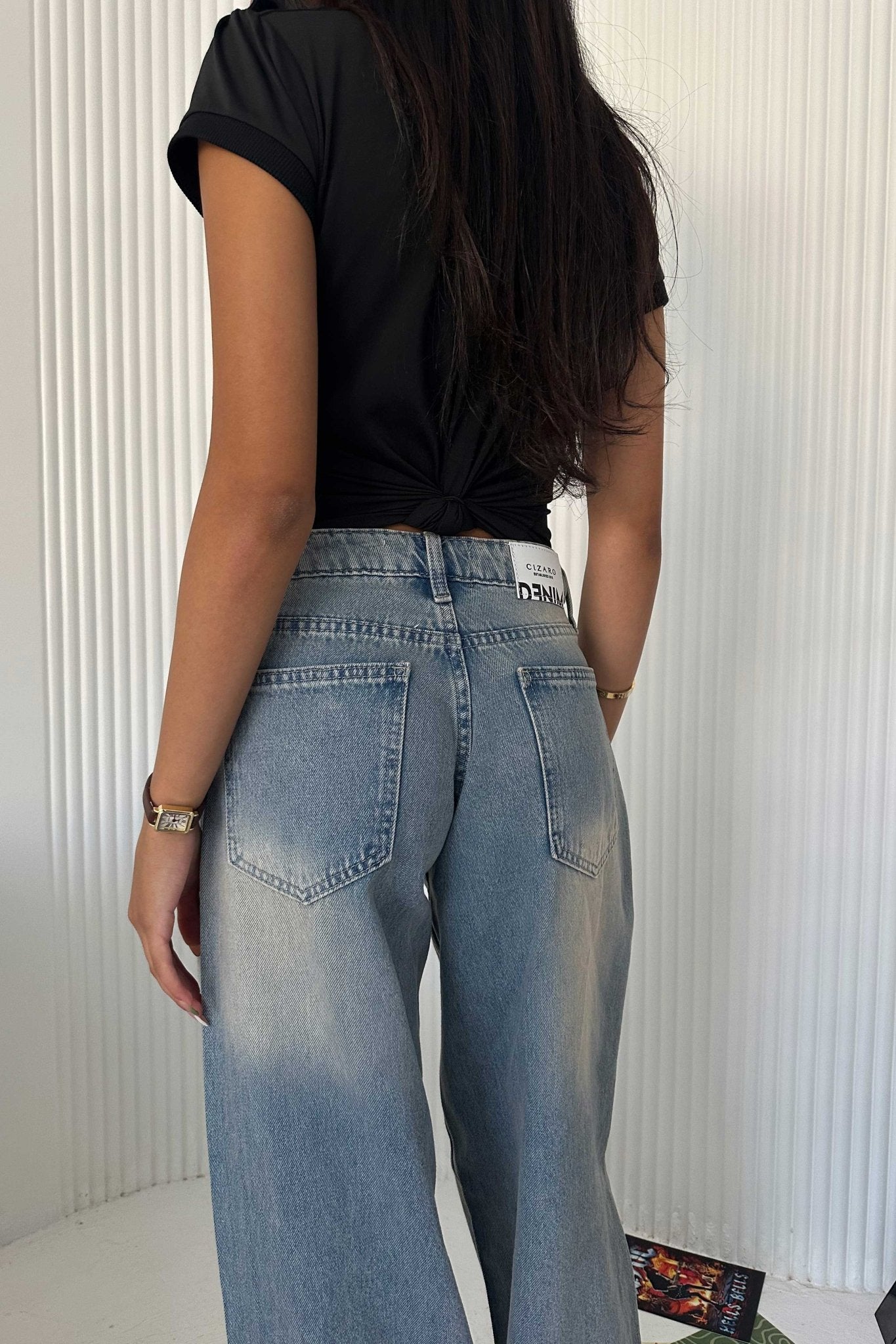 Baggy - Low Waist Light Vintage Blue Jeans baggy CIZARO - Cizaro Jeans