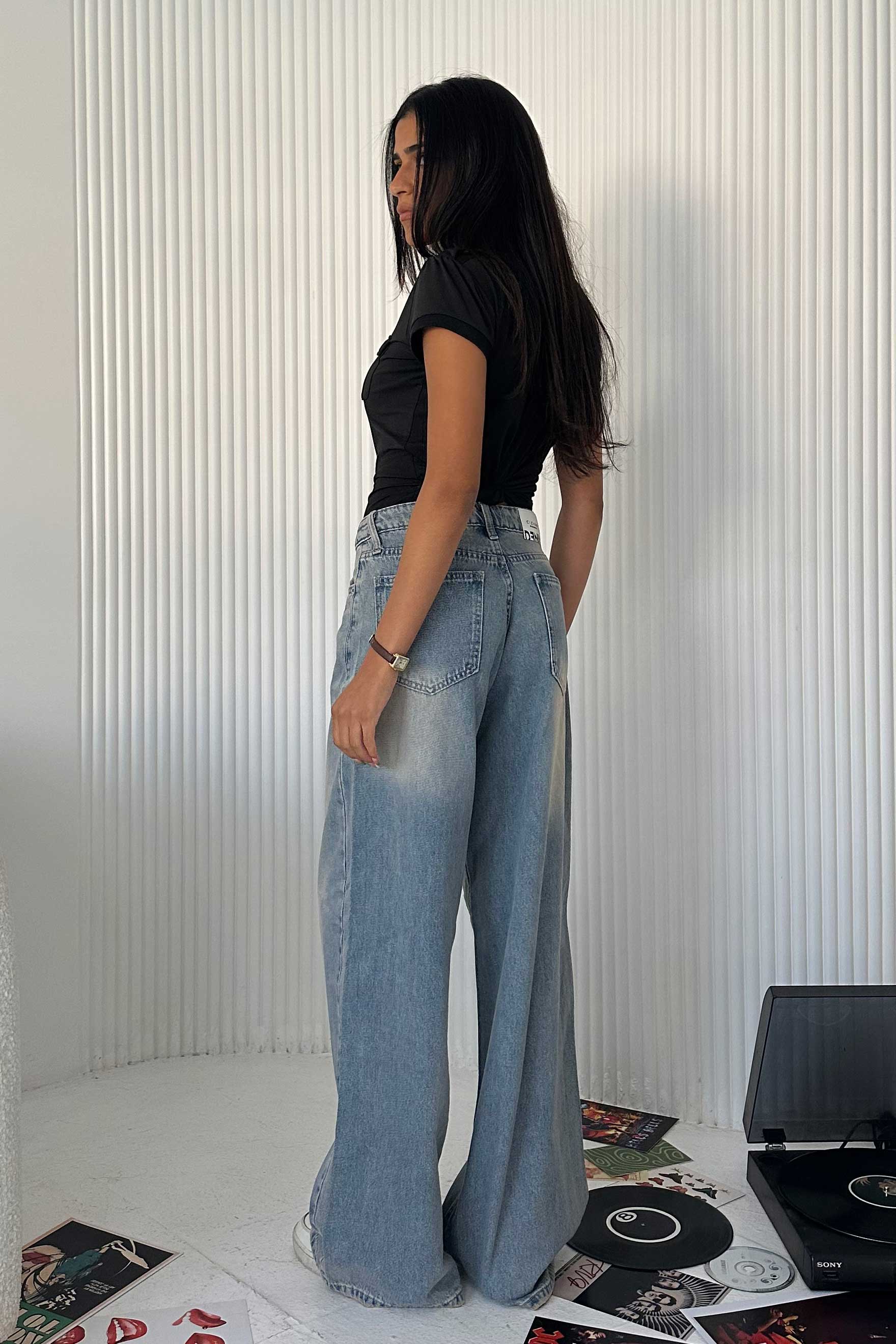 Baggy - Low Waist Light Vintage Blue Jeans baggy CIZARO - Cizaro Jeans