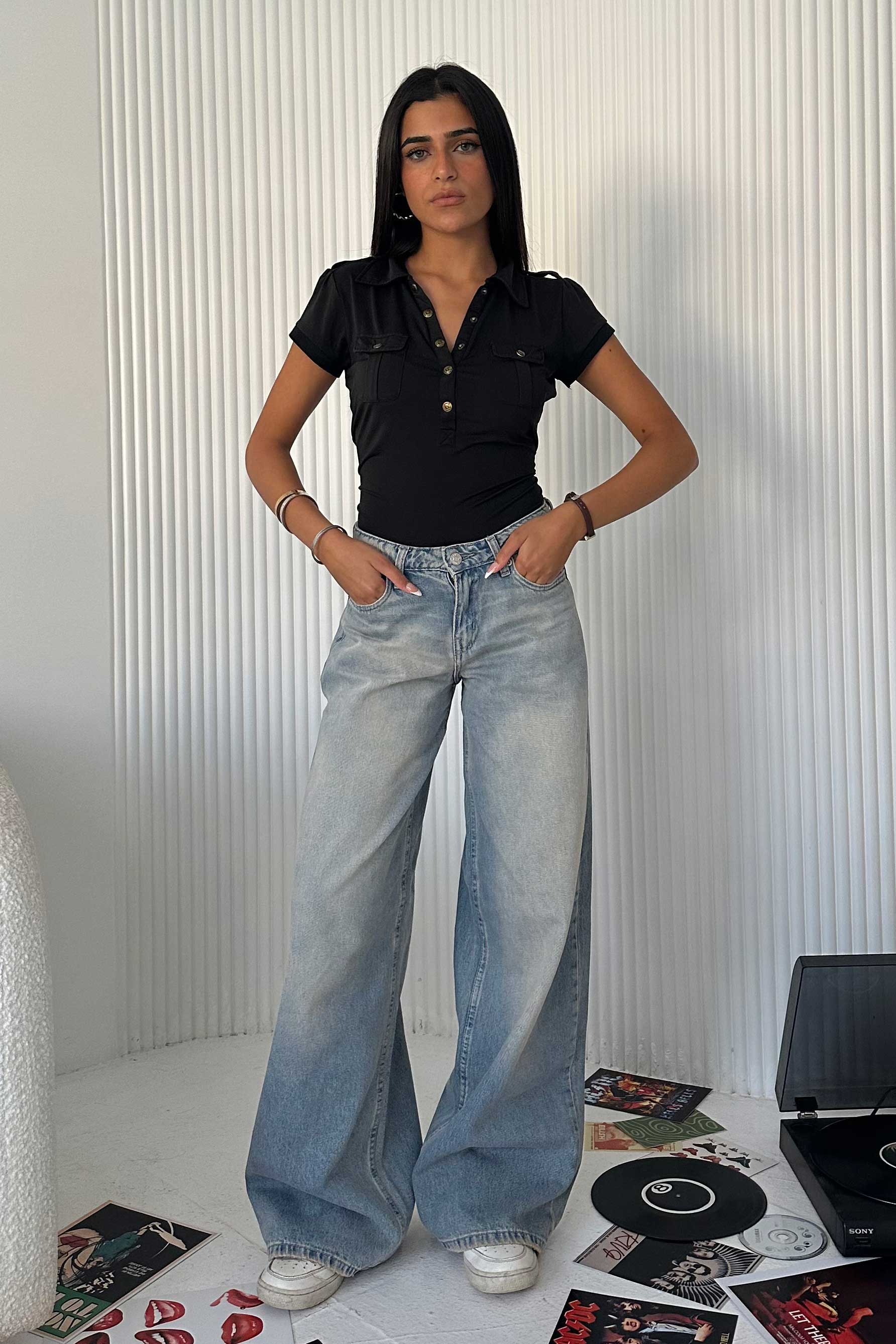 Baggy - Low Waist Light Vintage Blue Jeans baggy CIZARO - Cizaro Jeans