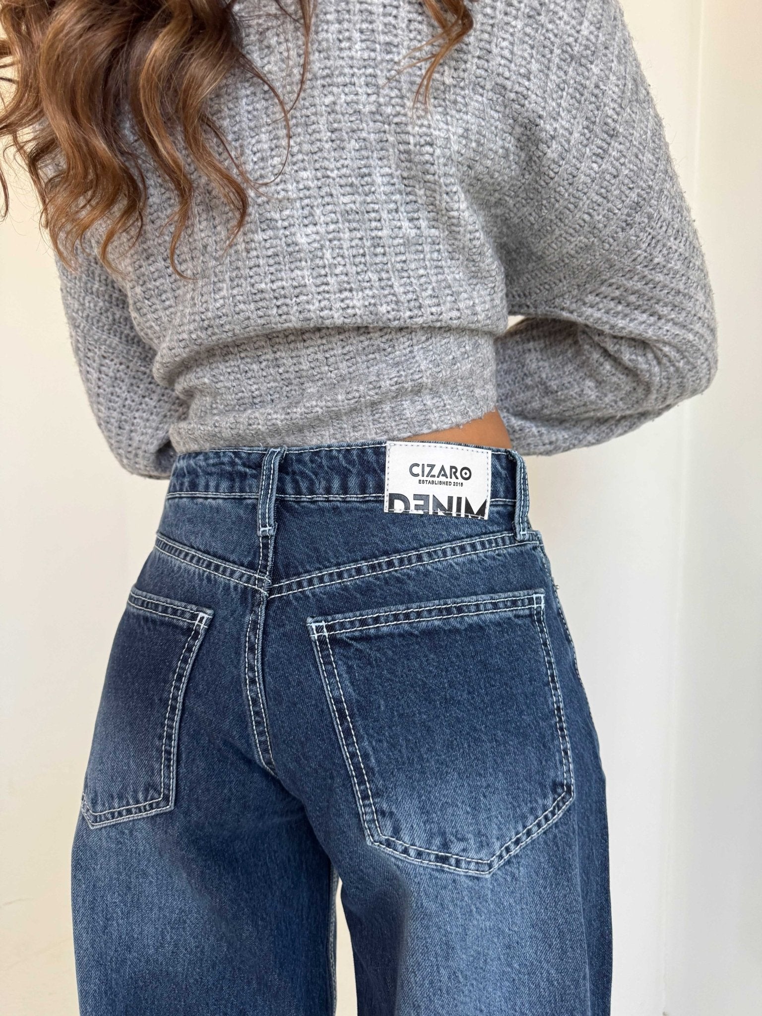 Baggy – Low Waist Ocean Blue Jeans Baggy CIZARO - Cizaro Jeans