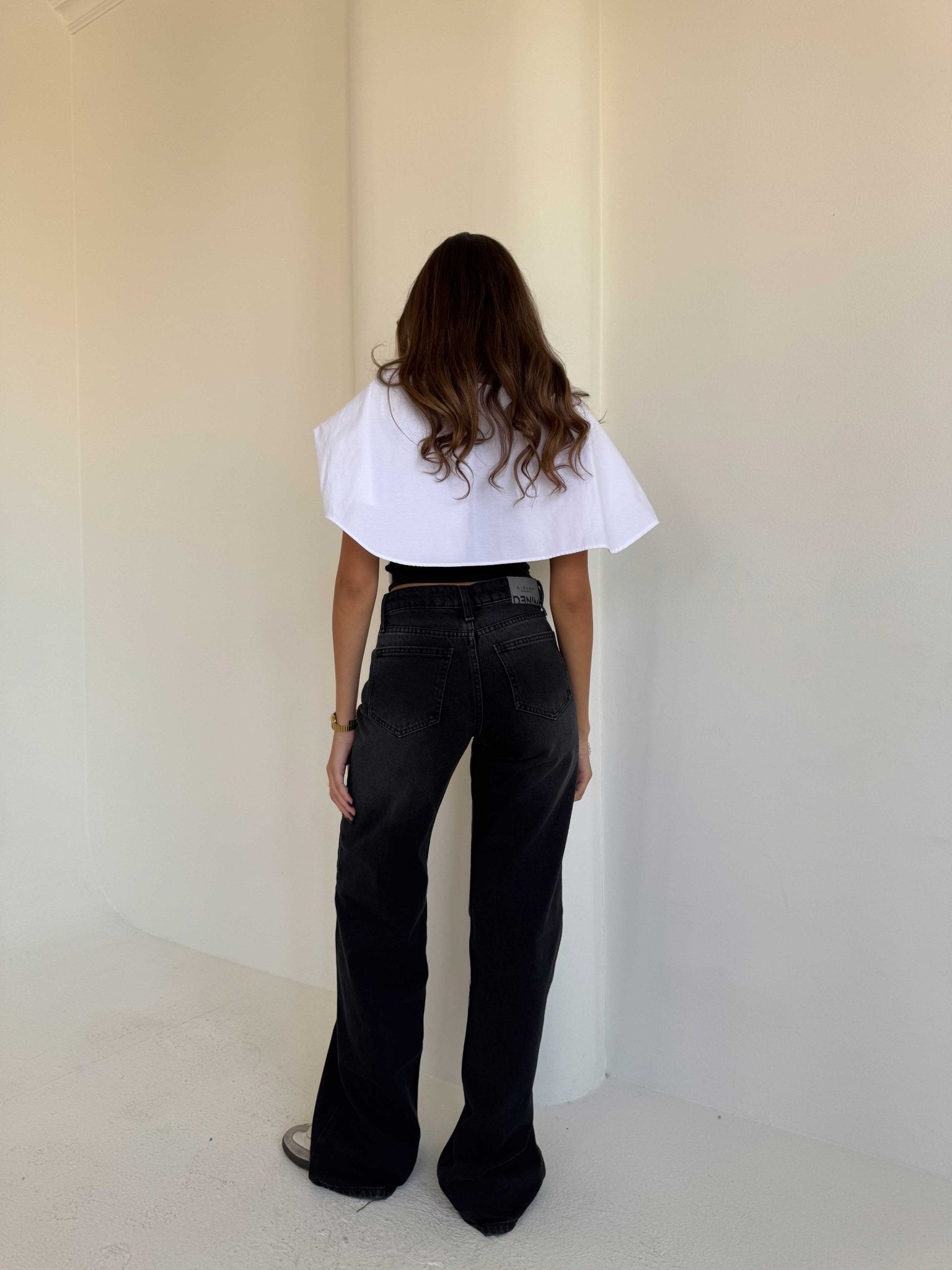 Baggy – Mid Rise Washed Black Jeans Baggy CIZARO - Cizaro Jeans