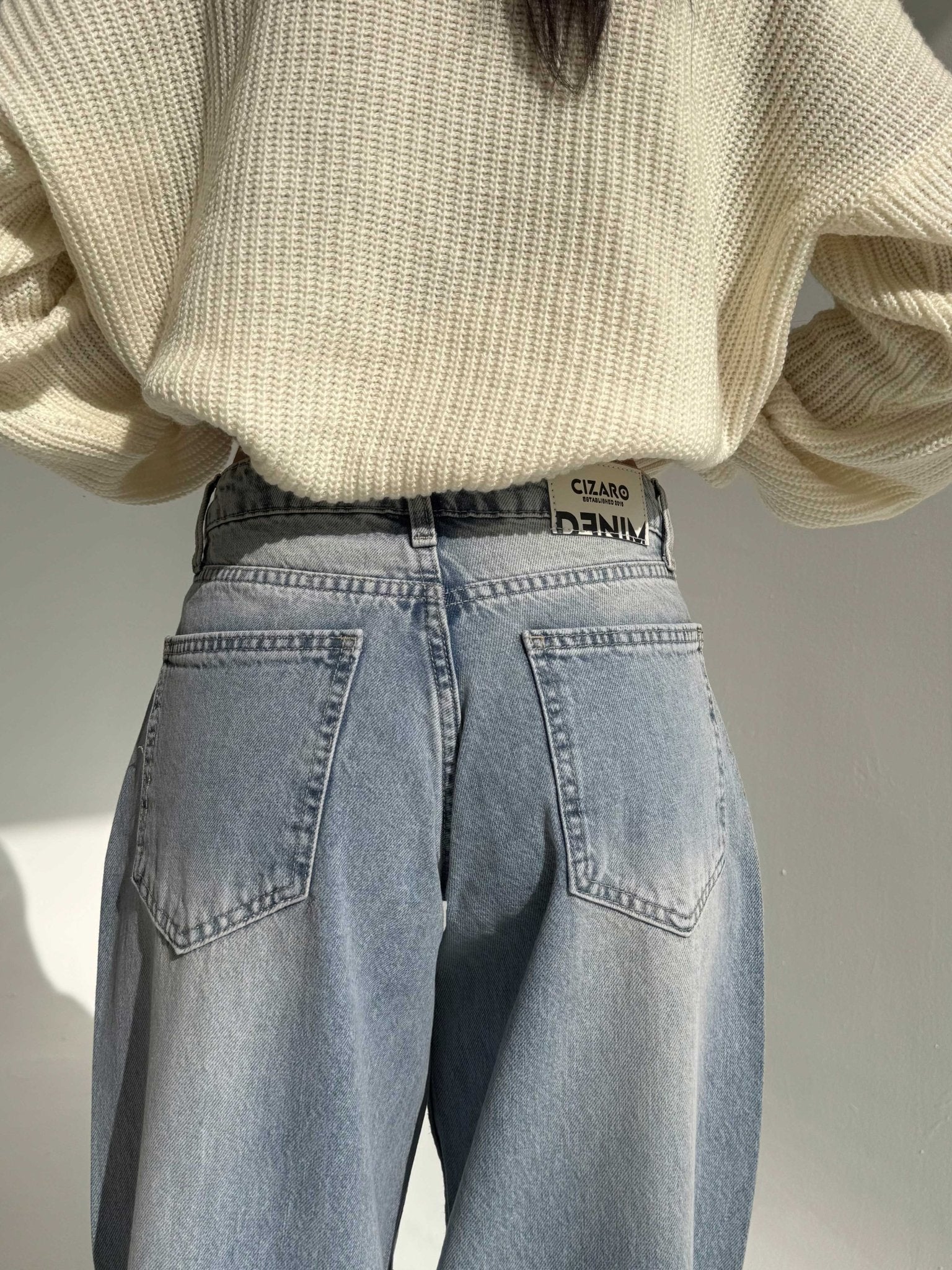 Super Baggy – Low Waist in Light Vintage Blue Baggy CIZARO - Cizaro Jeans