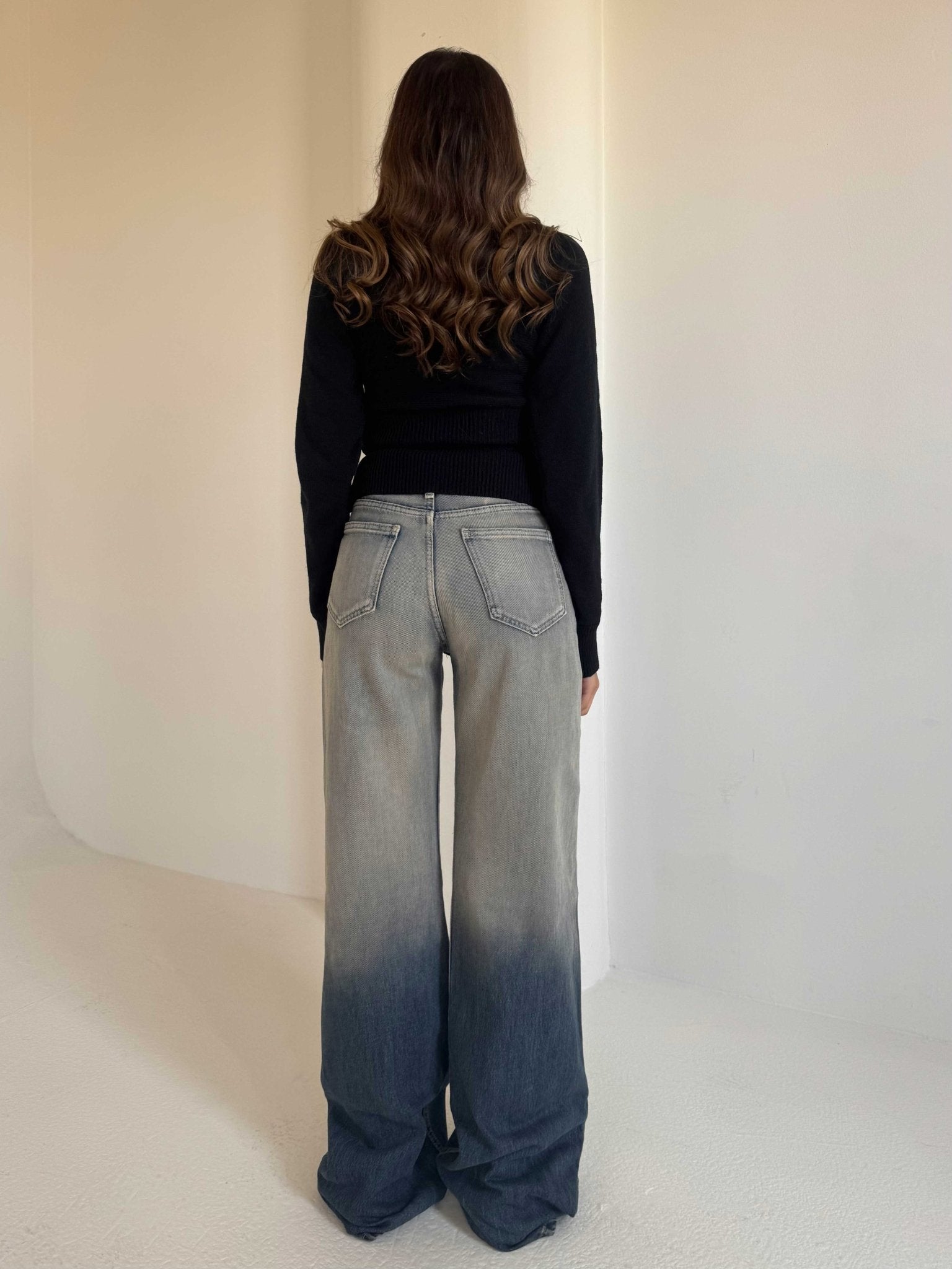 Baggy Mid-Rise Vintage Gradient Wash Jeans Baggy CIZARO - Cizaro Jeans