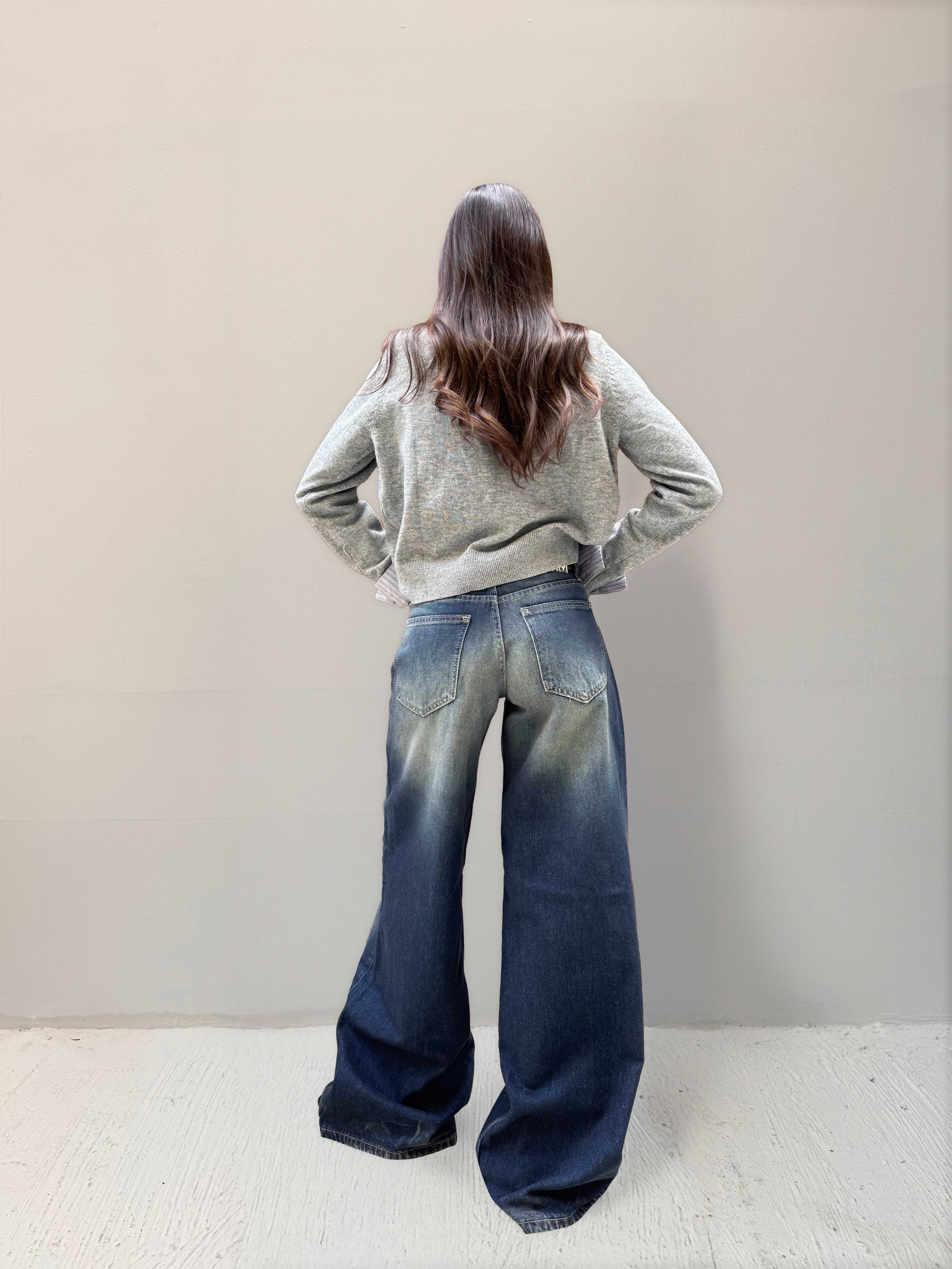 Baggy Low Waist Faded Vintage Blue Jeans Baggy CIZARO - Cizaro Jeans