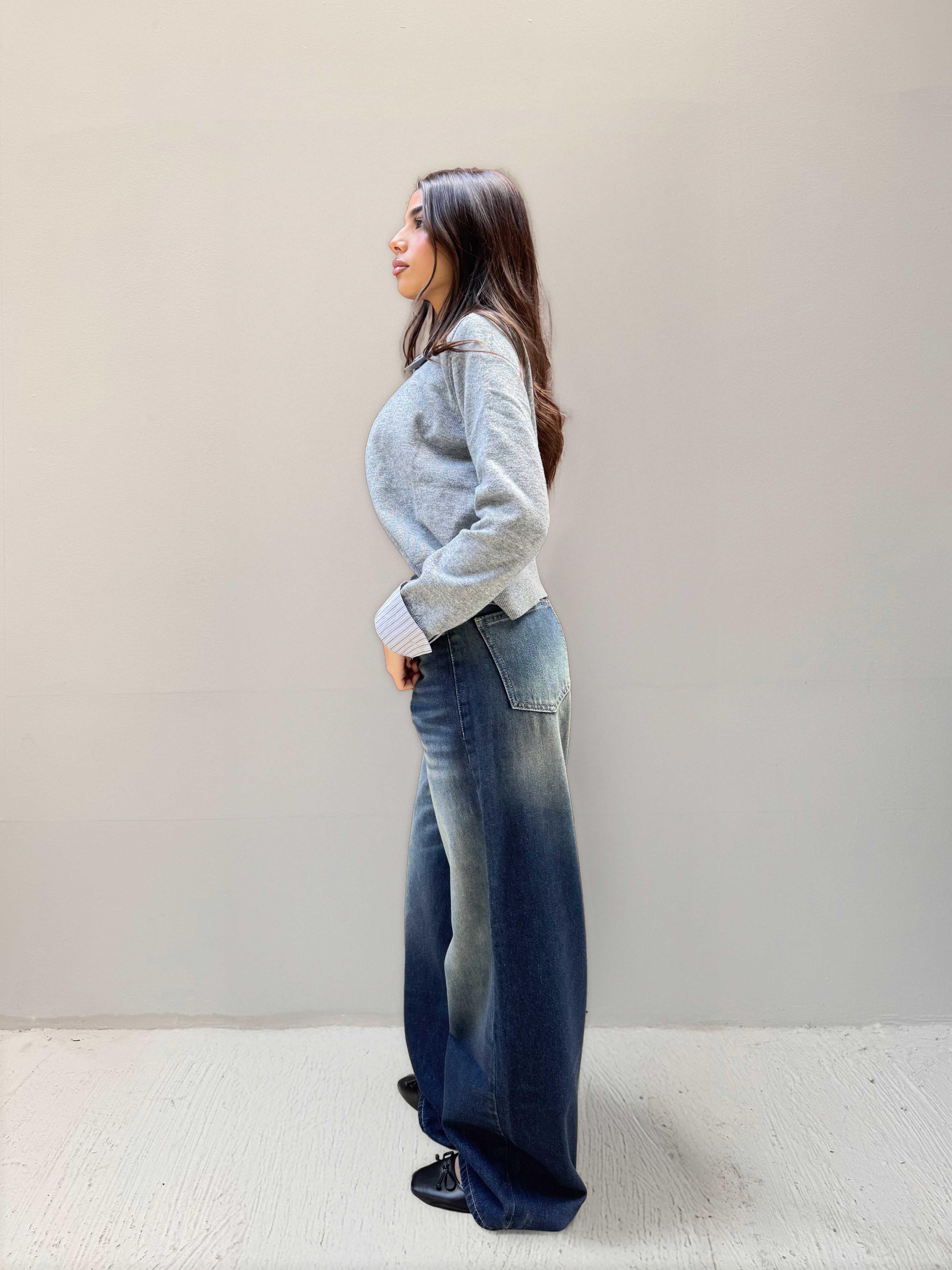 Baggy Low Waist Faded Vintage Blue Jeans Baggy CIZARO - Cizaro Jeans
