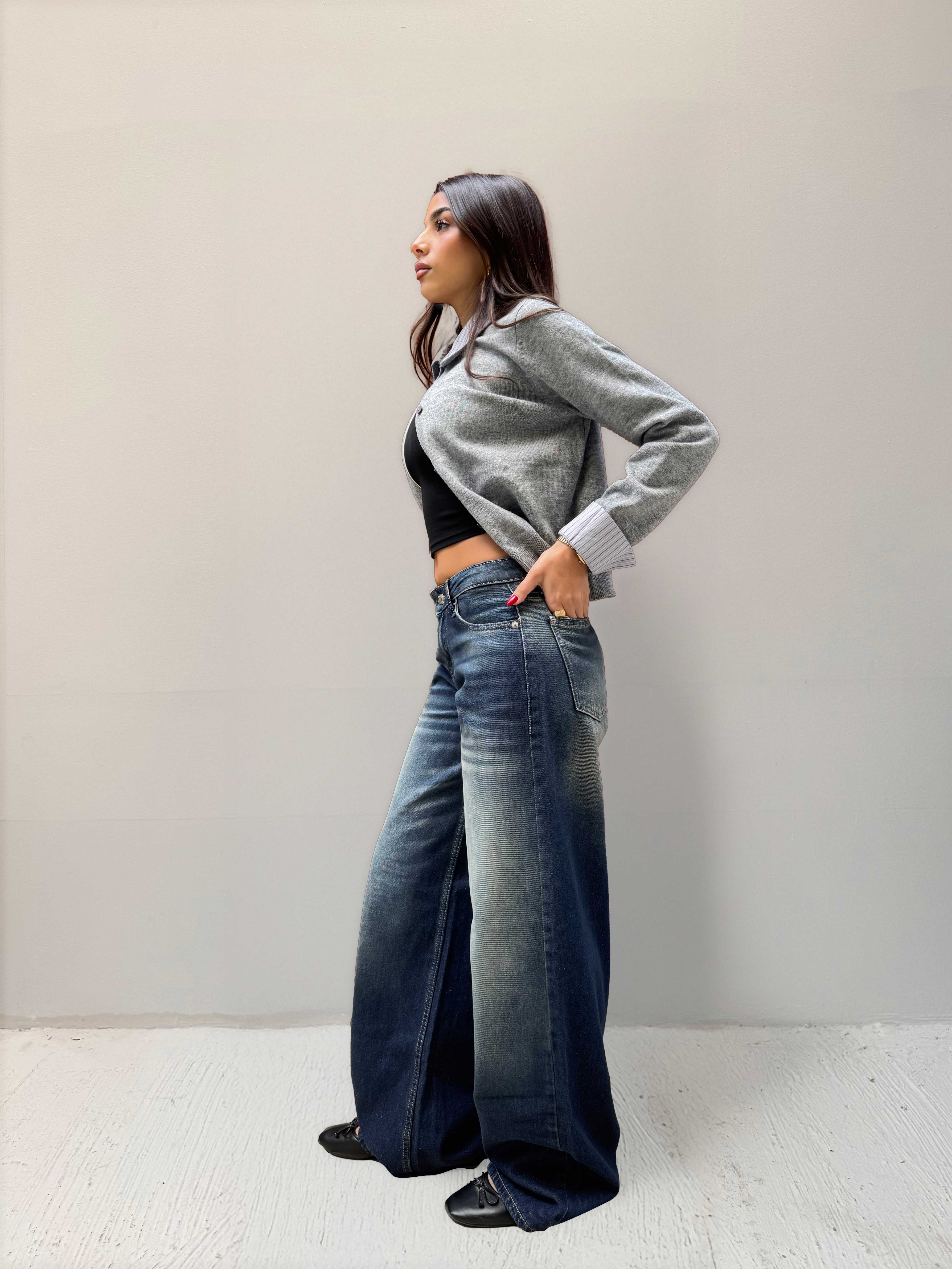 Baggy Low Waist Faded Vintage Blue Jeans Baggy CIZARO - Cizaro Jeans