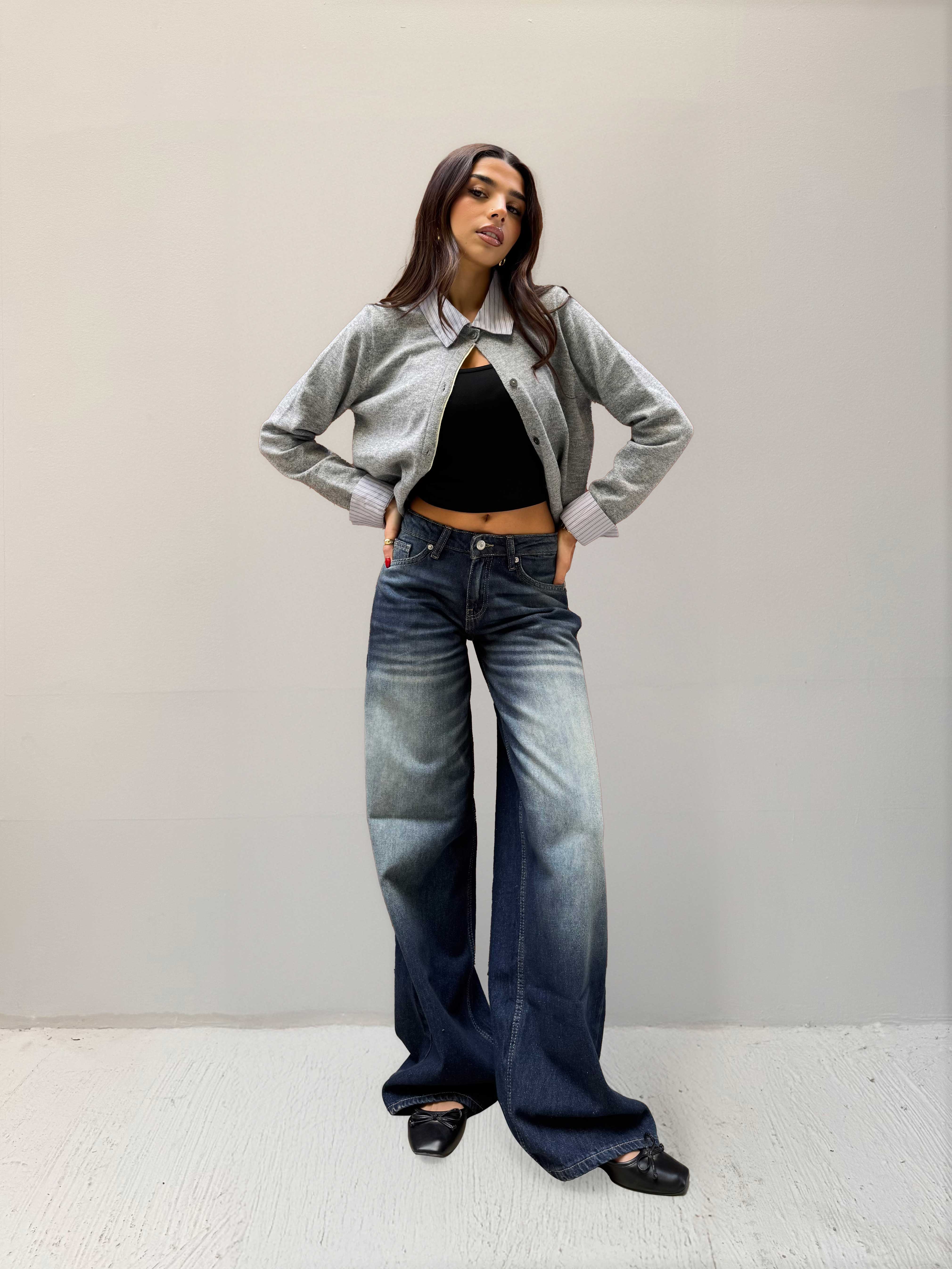 Baggy Low Waist Faded Vintage Blue Jeans Baggy CIZARO - Cizaro Jeans