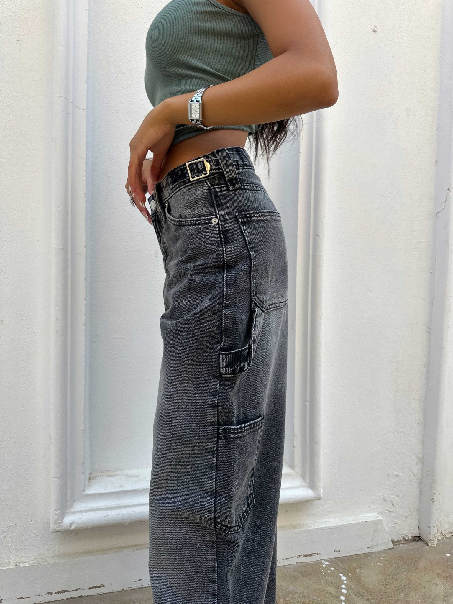 Carpenter - Mid Rise Charcoal Jeans carpenter CIZARO - Cizaro Jeans