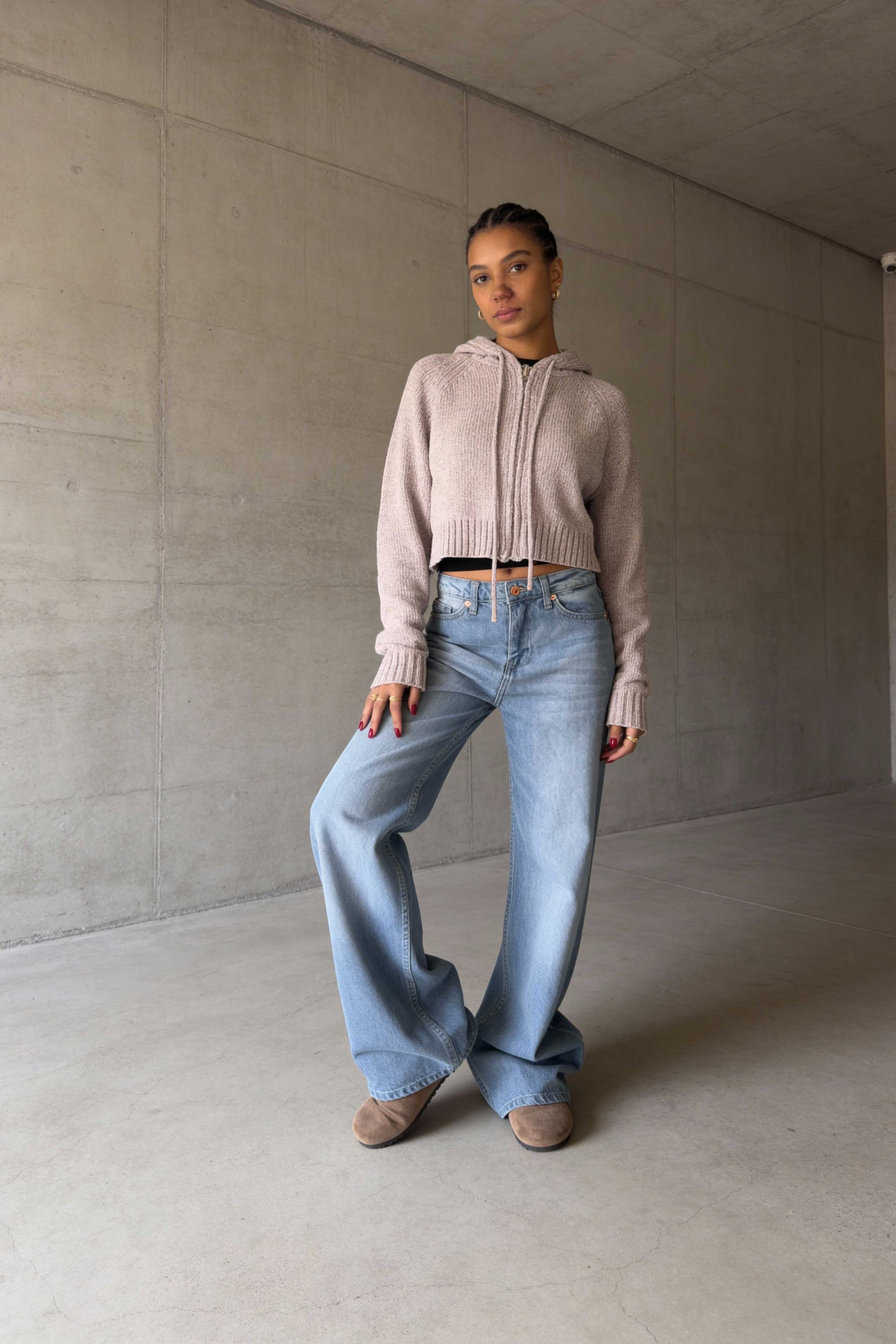 Baggy – High-Waist Light Acid Blue Jeans Baggy CIZARO - Cizaro Jeans