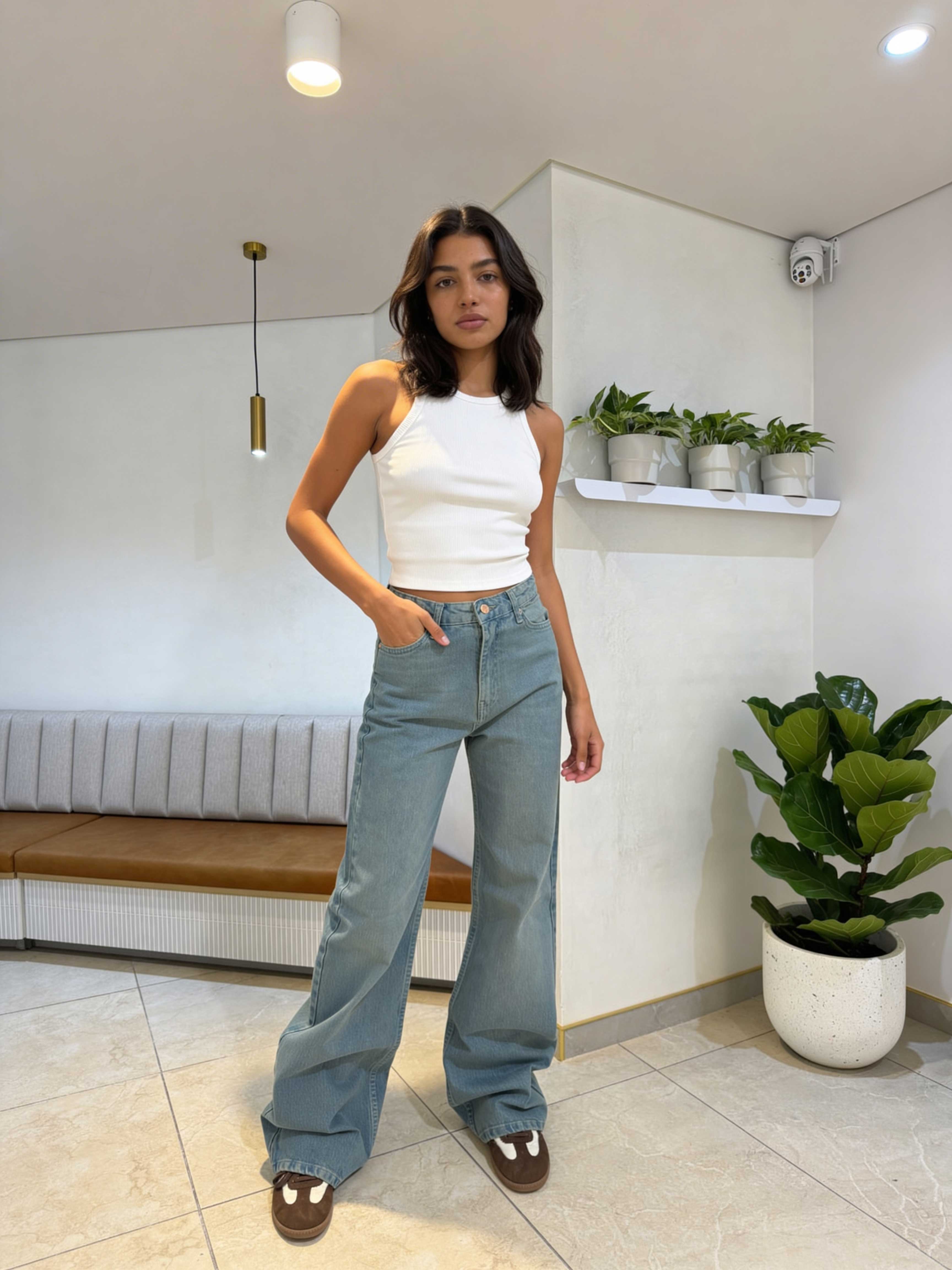 Baggy â High-Waist Misty Vintage Blue Jeans Baggy CIZARO - Cizaro Jeans