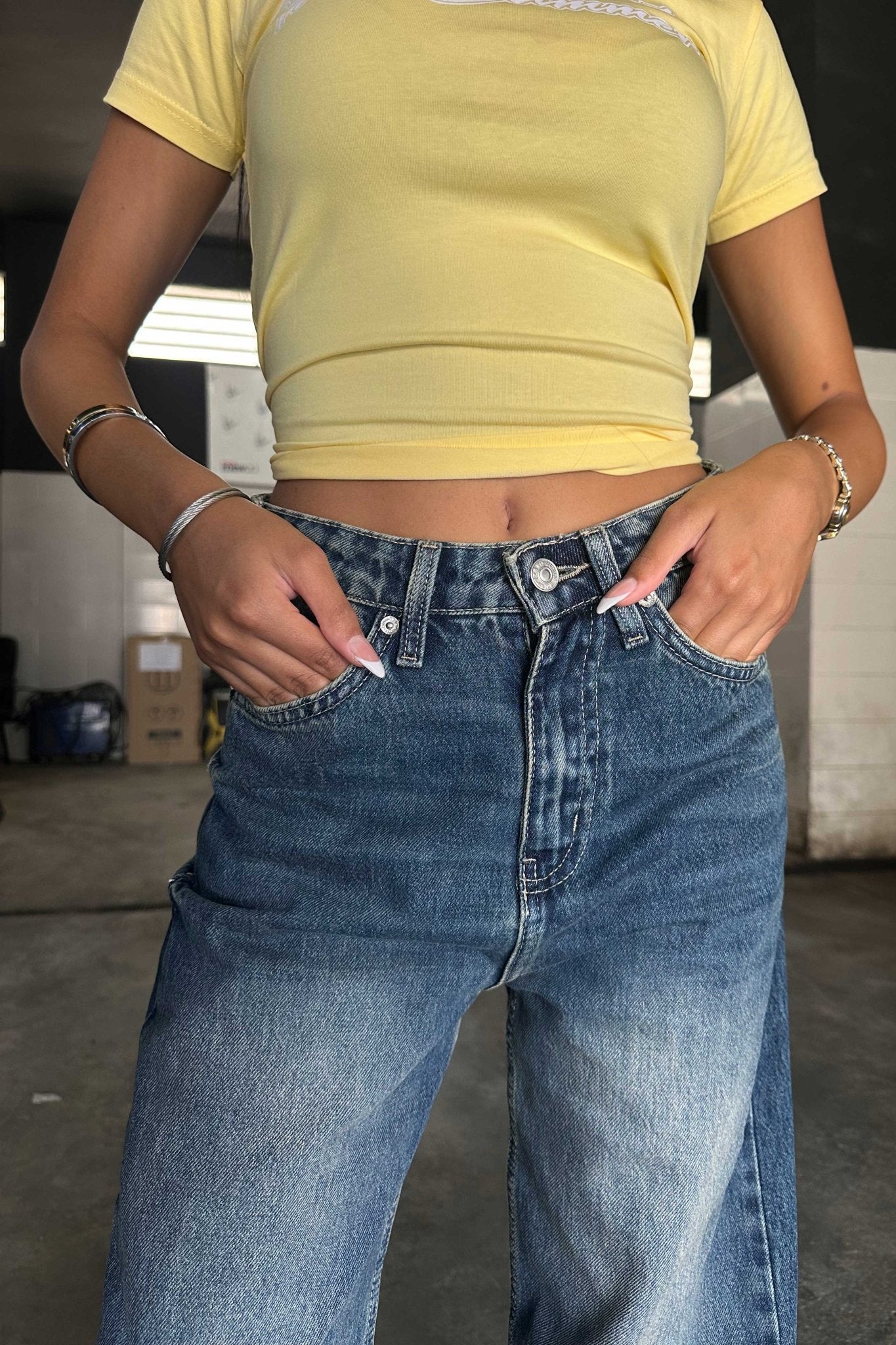 Flex Waist Baggy - High-Waist Vintage Blue Jeans Baggy CIZARO - Cizaro Jeans