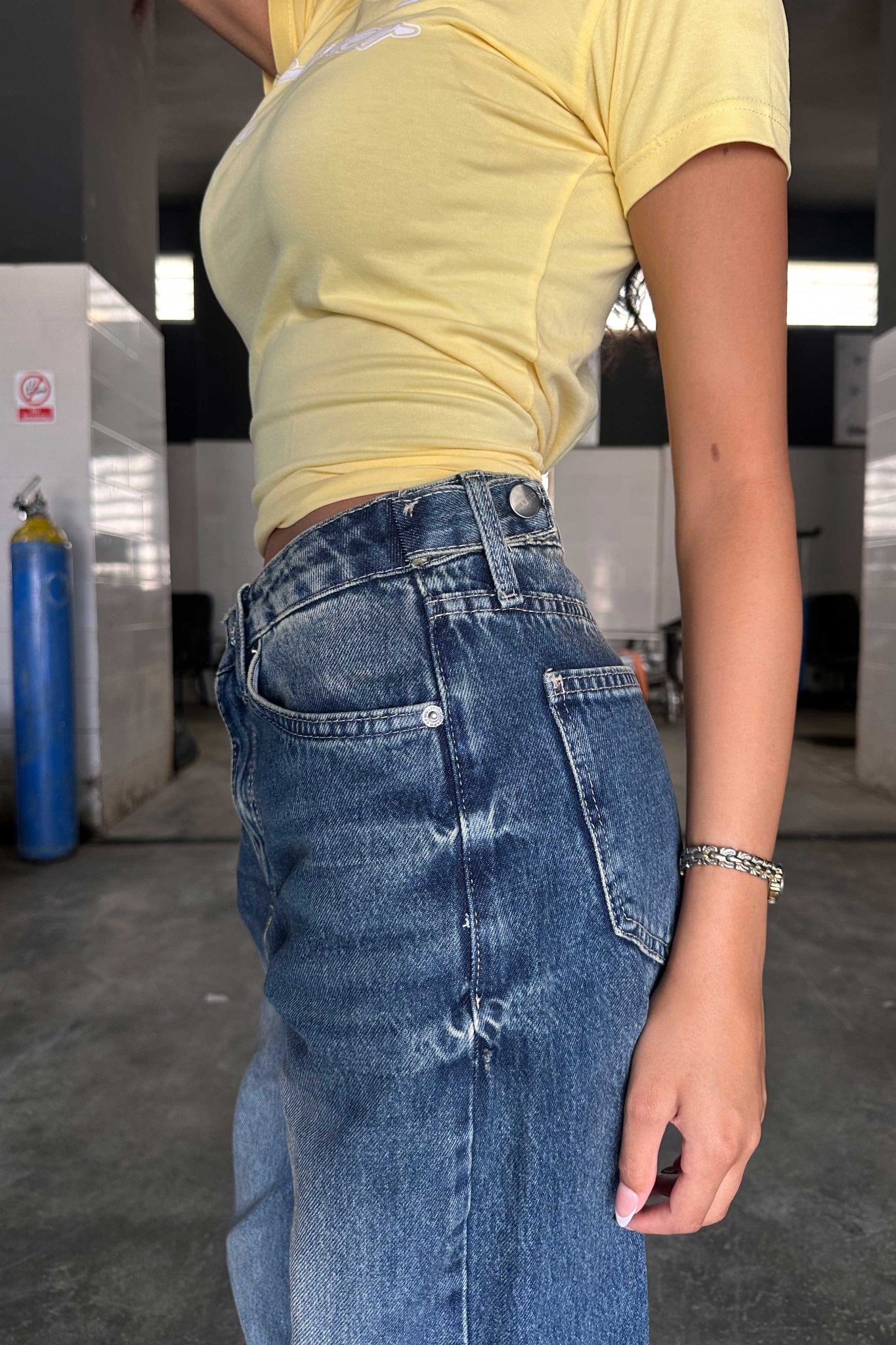 Flex Waist Baggy - High-Waist Vintage Blue Jeans Baggy CIZARO - Cizaro Jeans