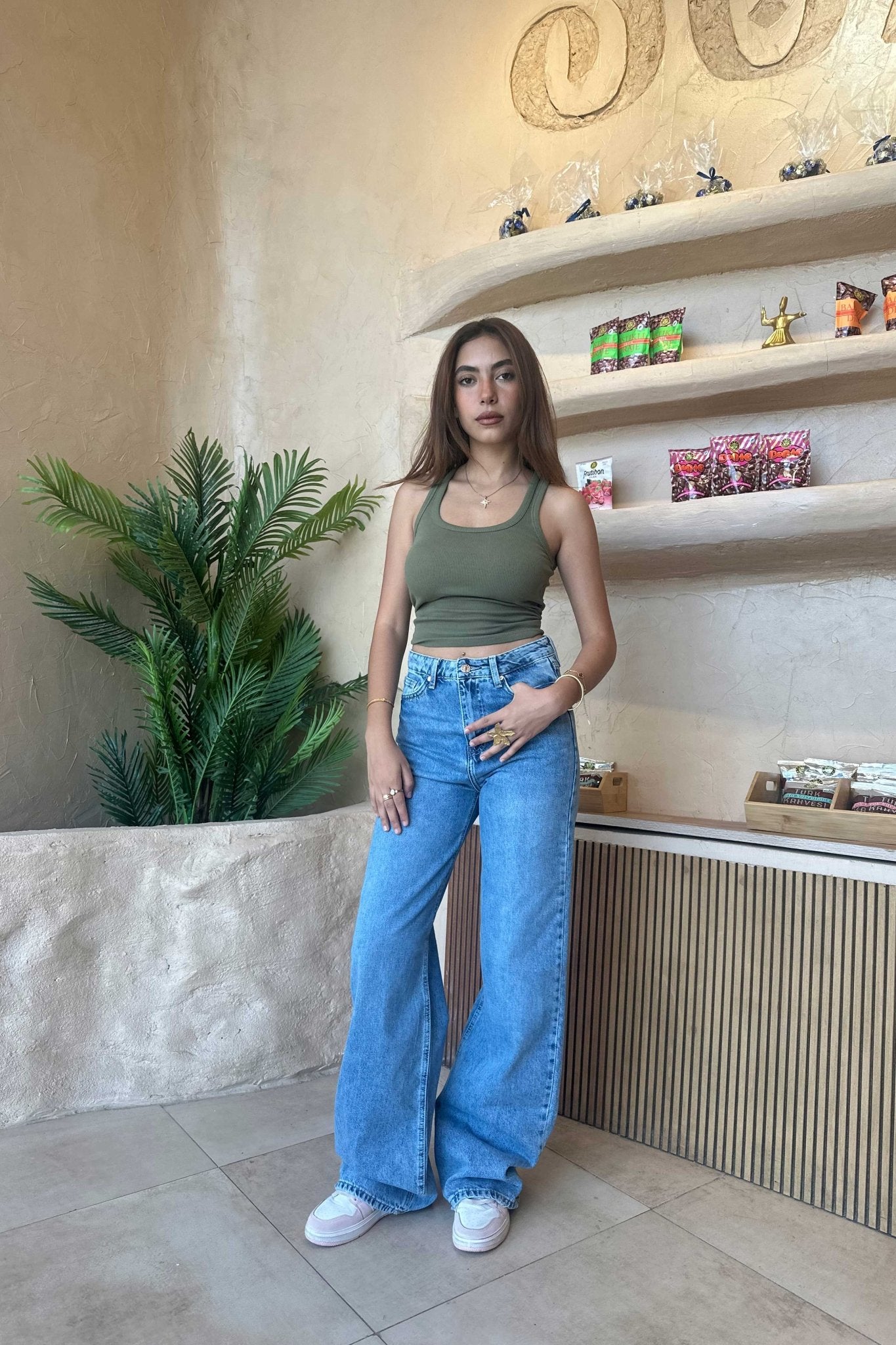 Baggy - High-Waist Chill Wave Blue Jeans baggy CIZARO - Cizaro Jeans
