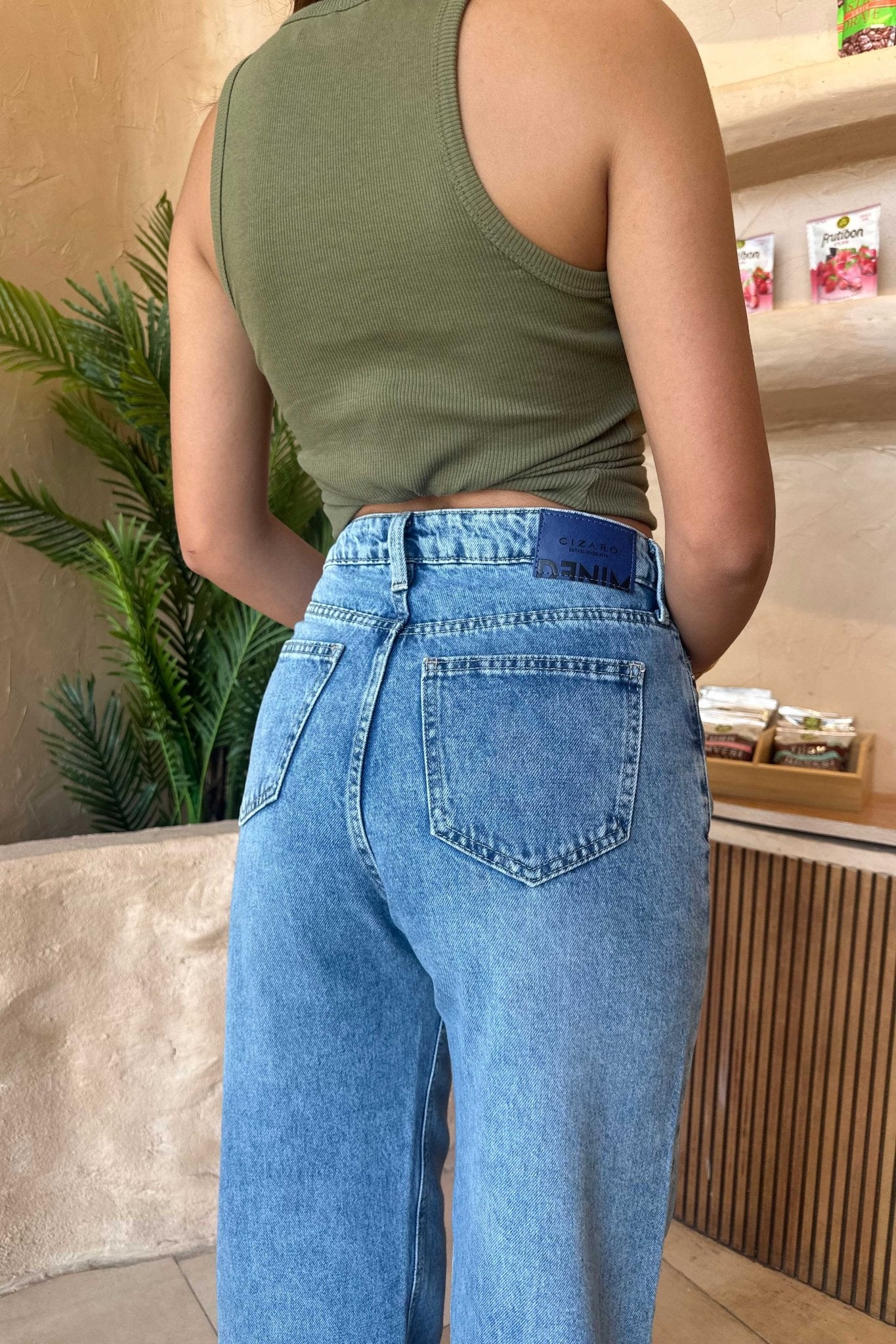 Baggy - High-Waist Chill Wave Blue Jeans baggy CIZARO - Cizaro Jeans