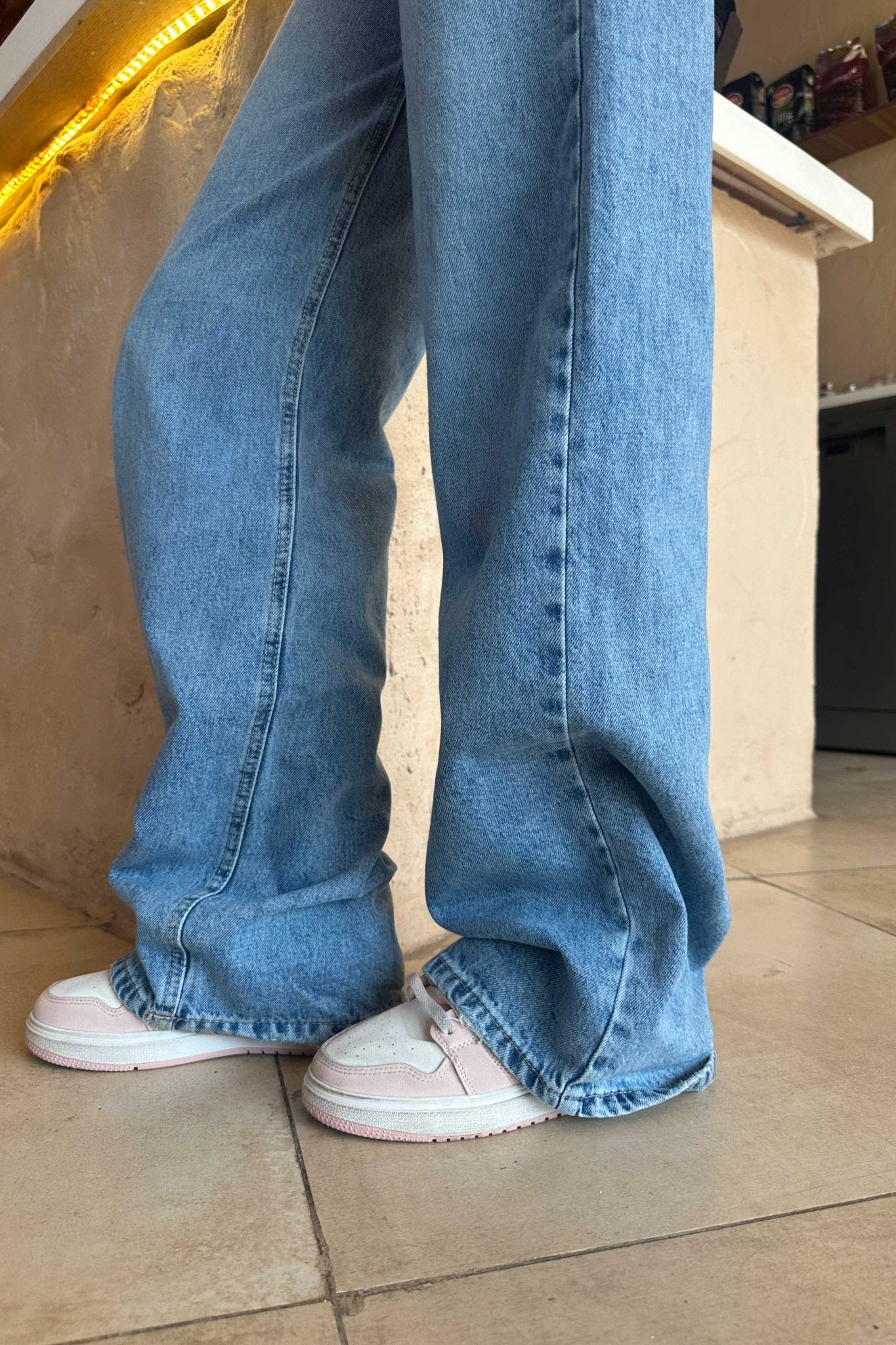 Baggy - High-Waist Chill Wave Blue Jeans baggy CIZARO - Cizaro Jeans