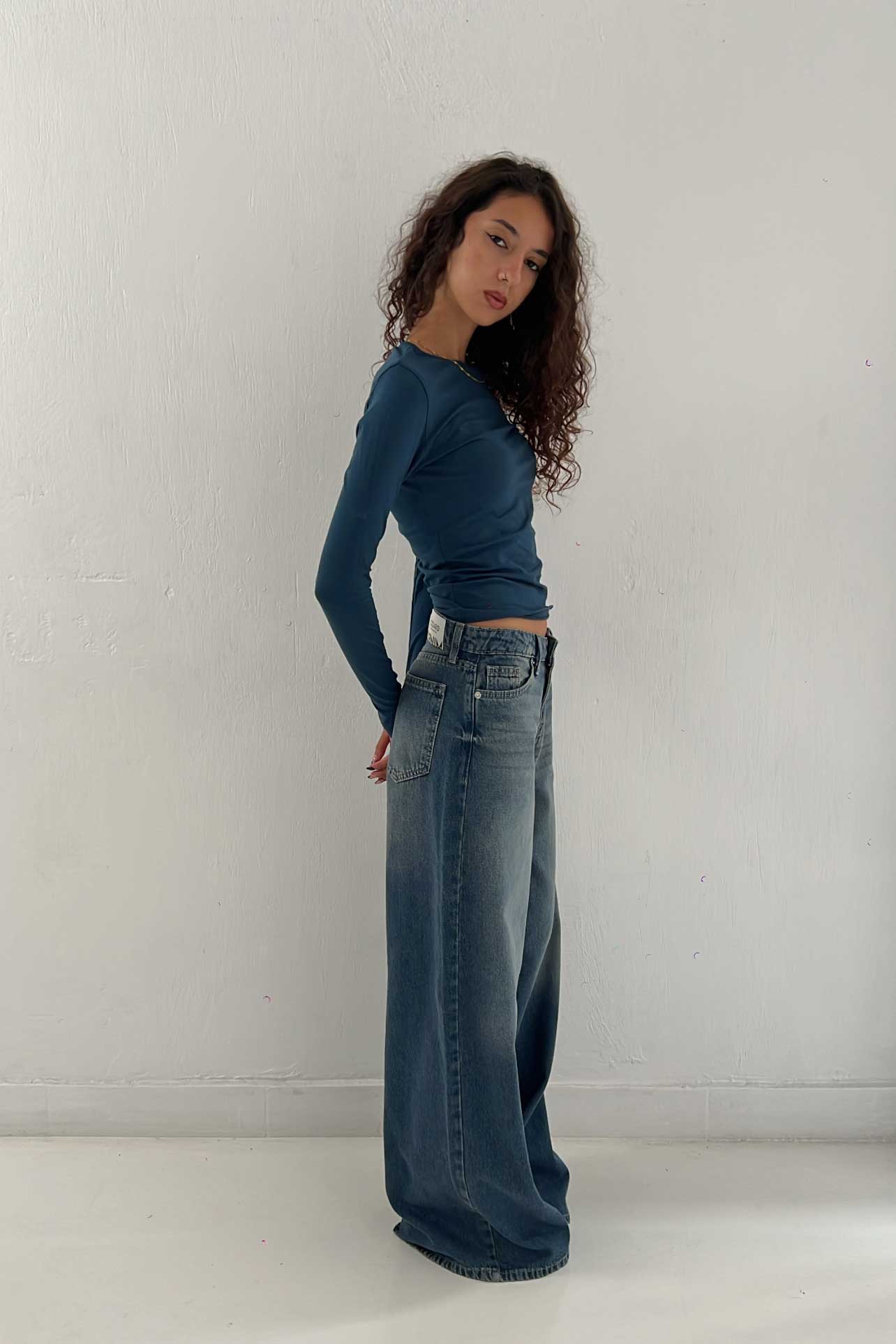 Loose Baggy – Mid Rise Faded Vintage Blue Jeans Baggy CIZARO - Cizaro Jeans
