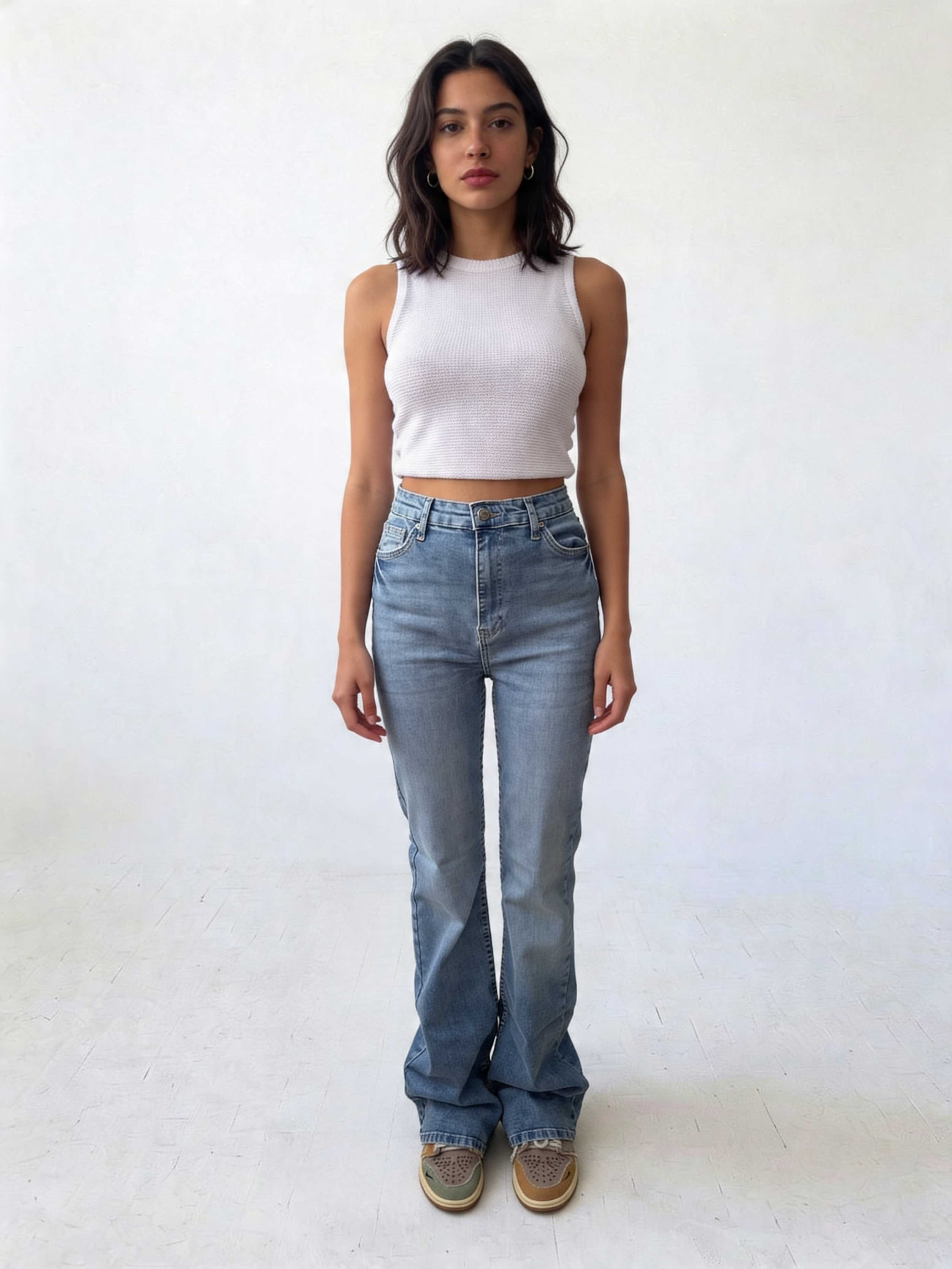 Flare – High-Waist Coastal Washed Blue Jeans Flare CIZARO - Cizaro Jeans