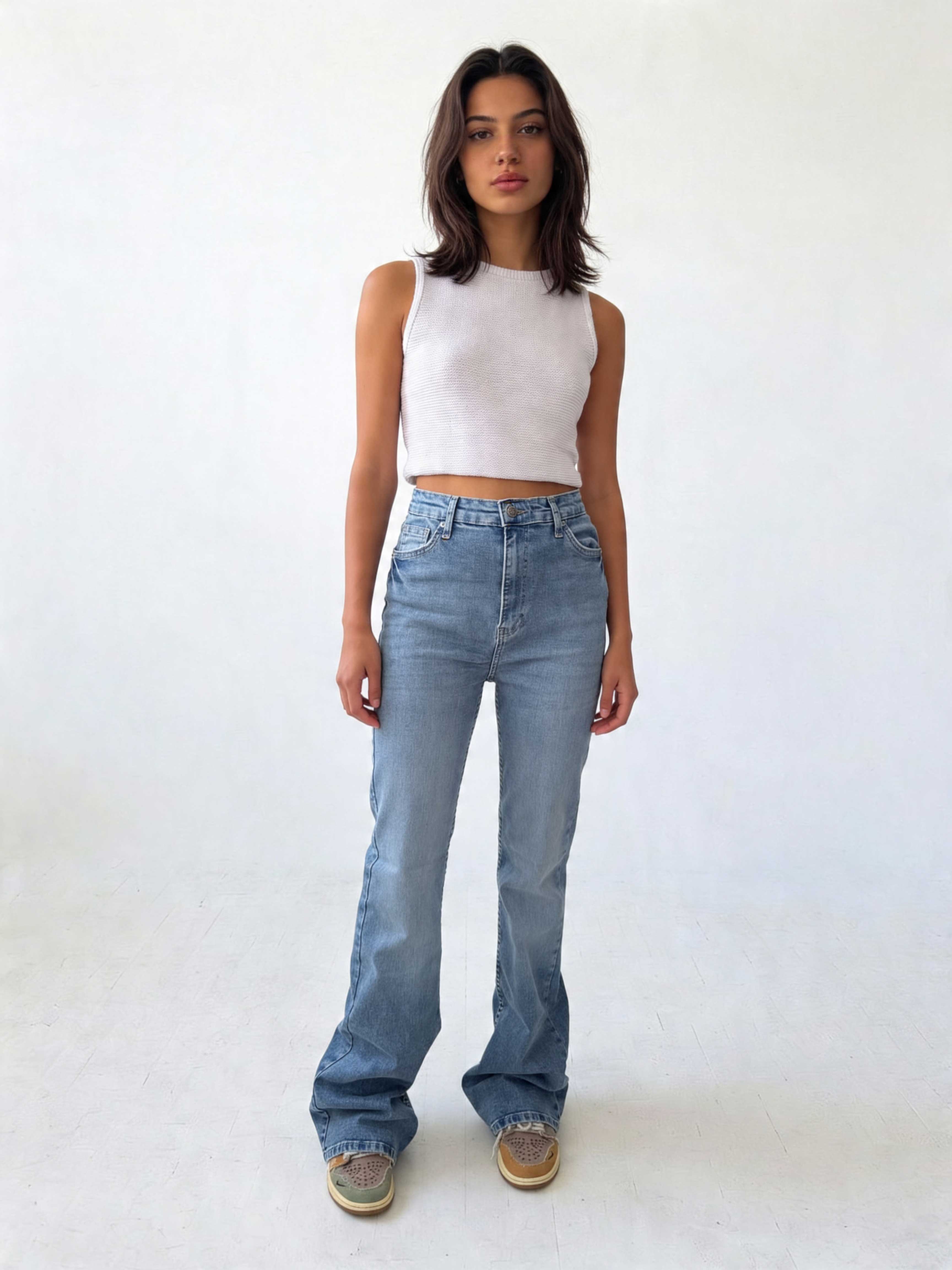 Flare – High-Waist Coastal Washed Blue Jeans Flare CIZARO - Cizaro Jeans