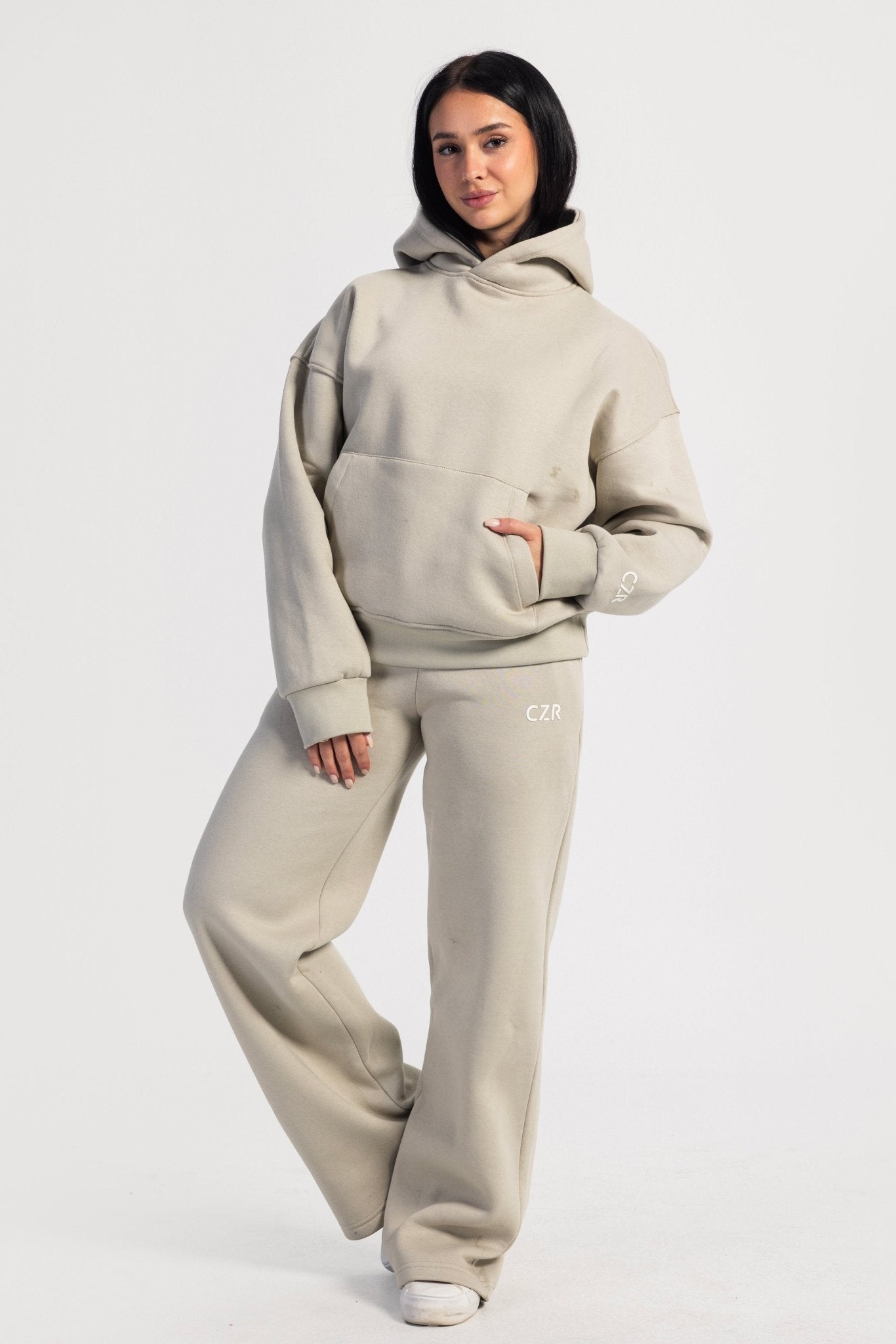Oversized Hoodie – Beige Hoodie CIZARO - Cizaro Jeans