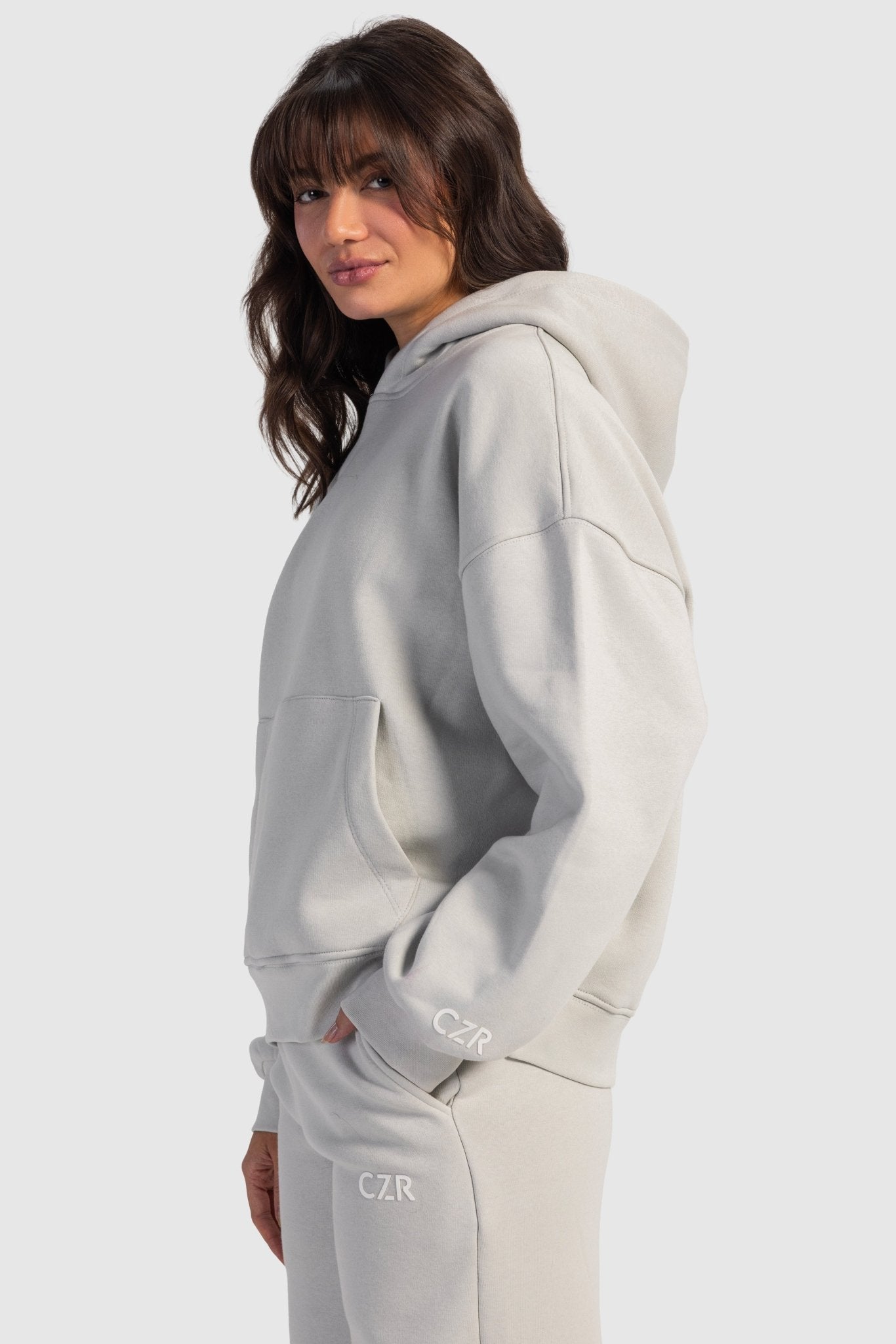 Oversized Hoodie – Light Grey Hoodie CIZARO - Cizaro Jeans