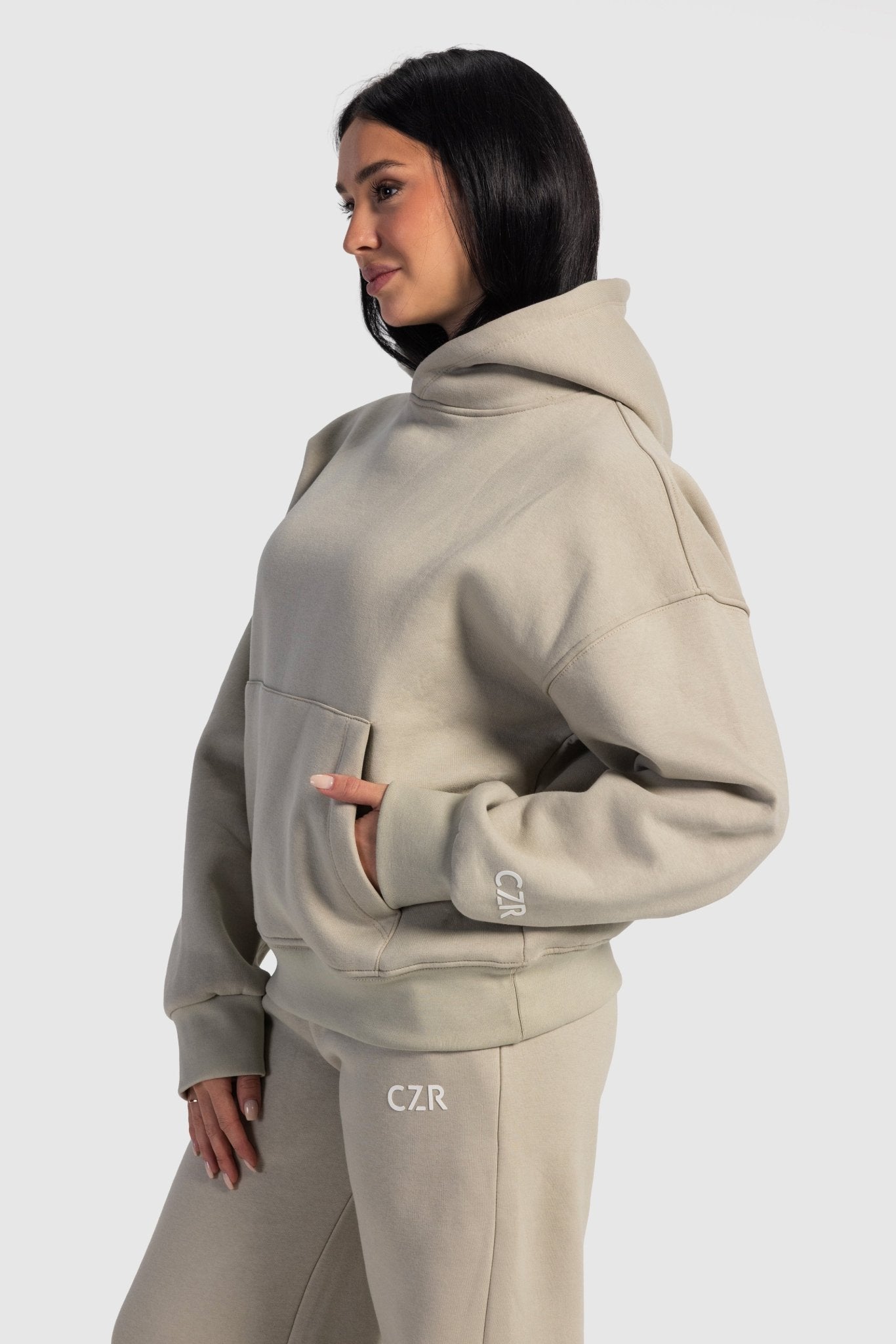 Oversized Hoodie – Ecru White Hoodie CIZARO - Cizaro Jeans