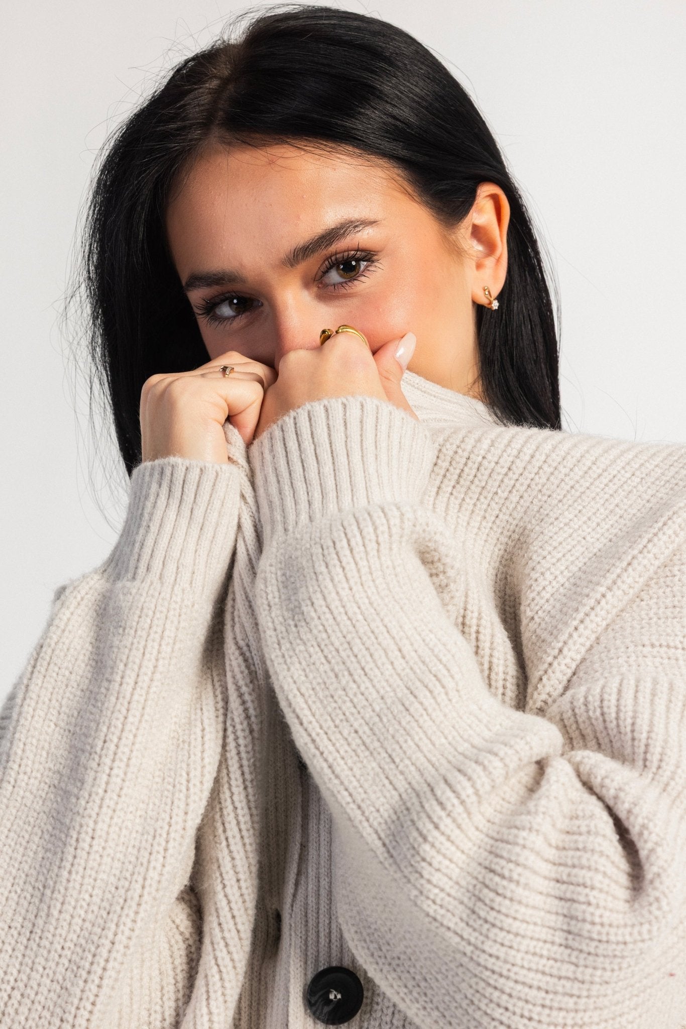 Knit Cardigan – Chunky Relaxed Grey Cardigan CIZARO - Cizaro Jeans