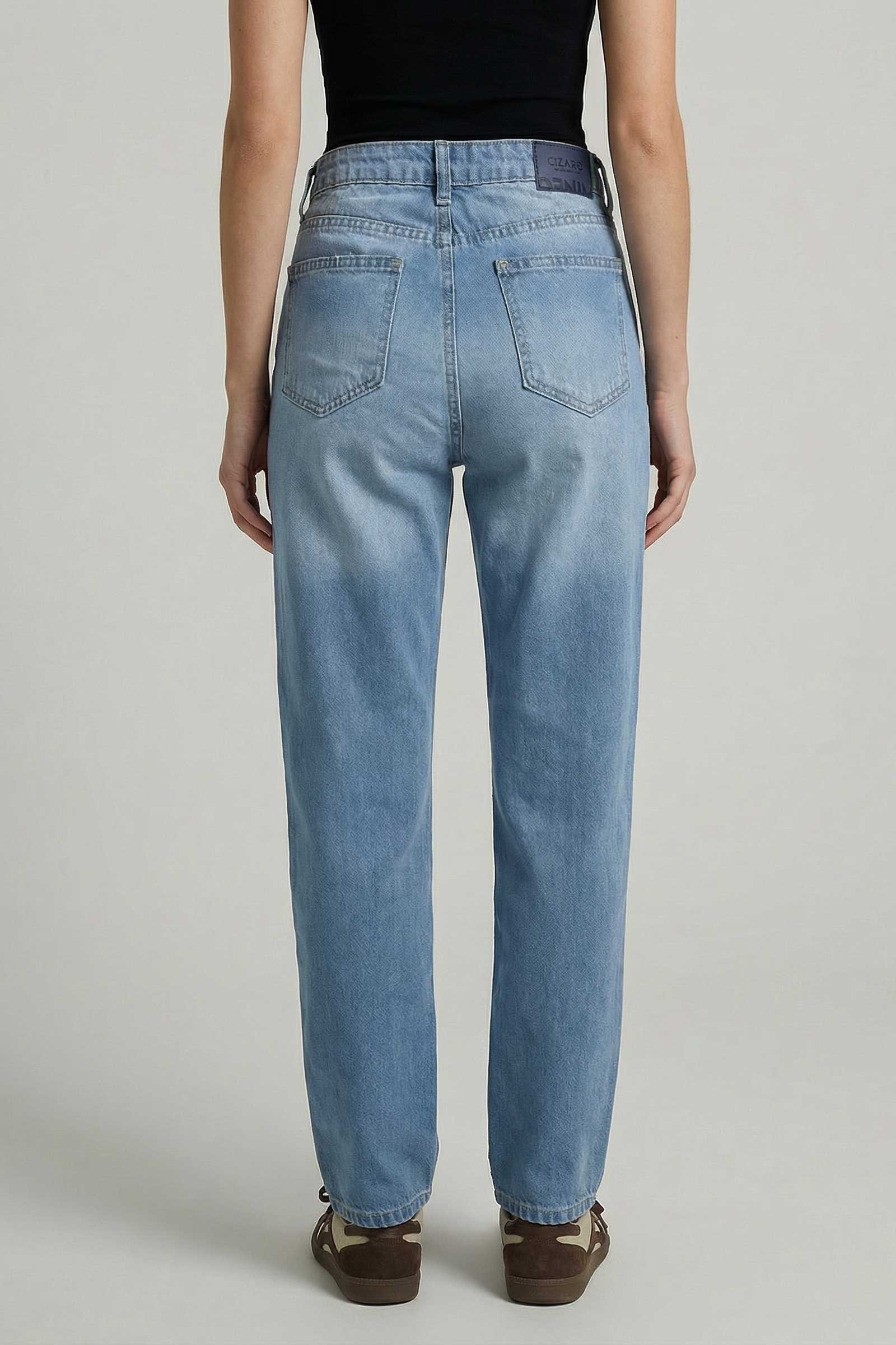 Mom Fit – High-Waist Bright Blue Jeans Mom fit CIZARO - Cizaro Jeans