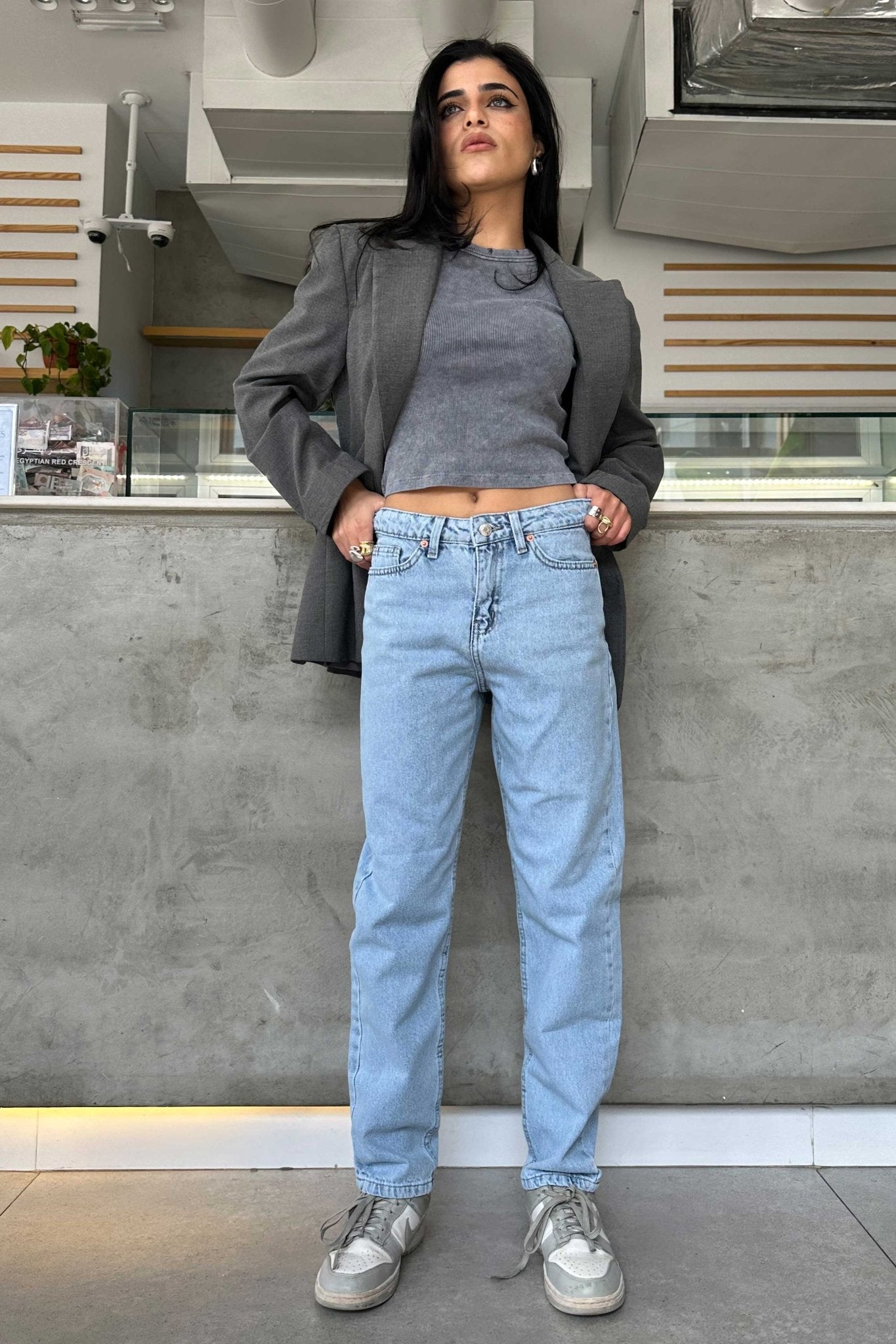 Mom Jeans - Washed light blue Mom-Fit CIZARO - Cizaro Jeans