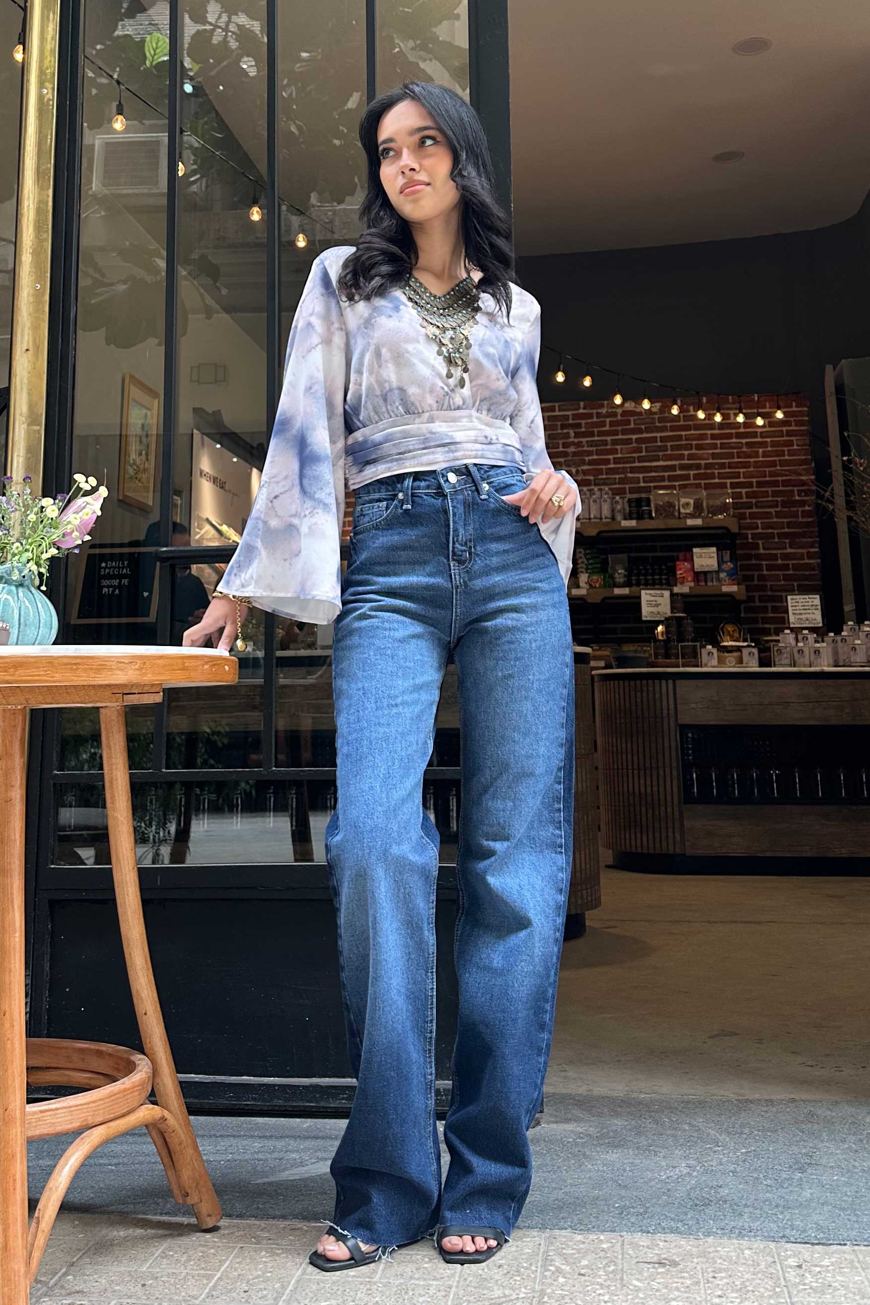 Straight Jeans - Deep Navy Blue Washed Jeans. Straight-Leg CIZARO - Cizaro Jeans
